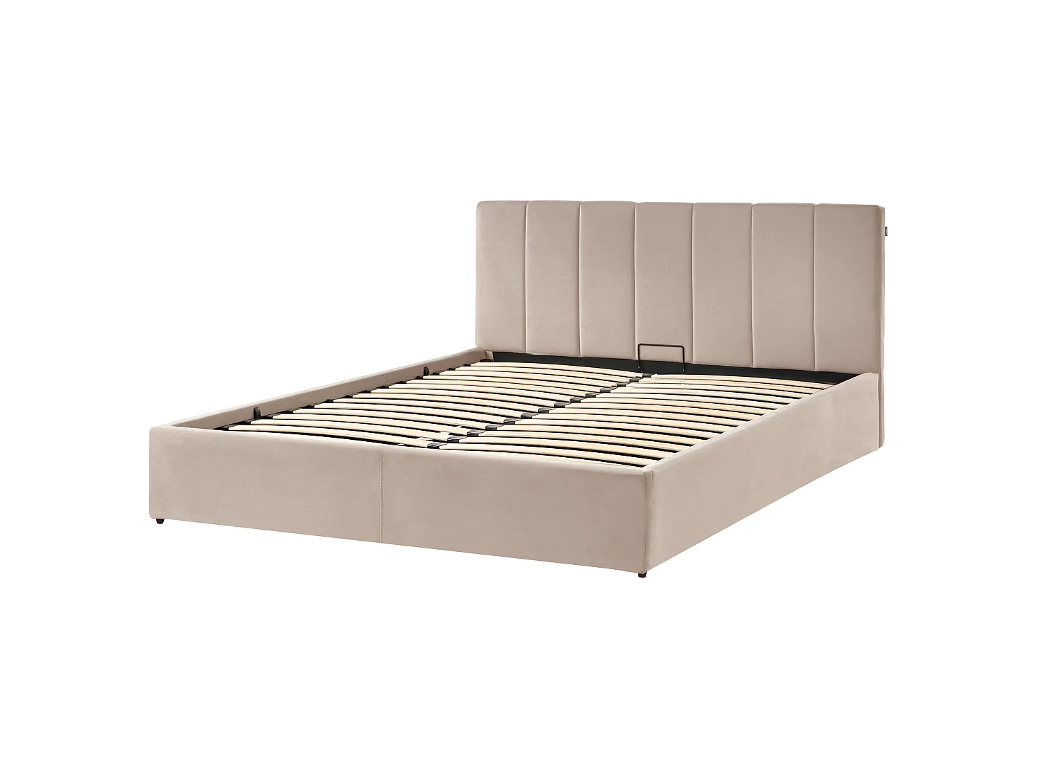 Lit ottoman DREUX Velours Taupe 160 x 200 cm