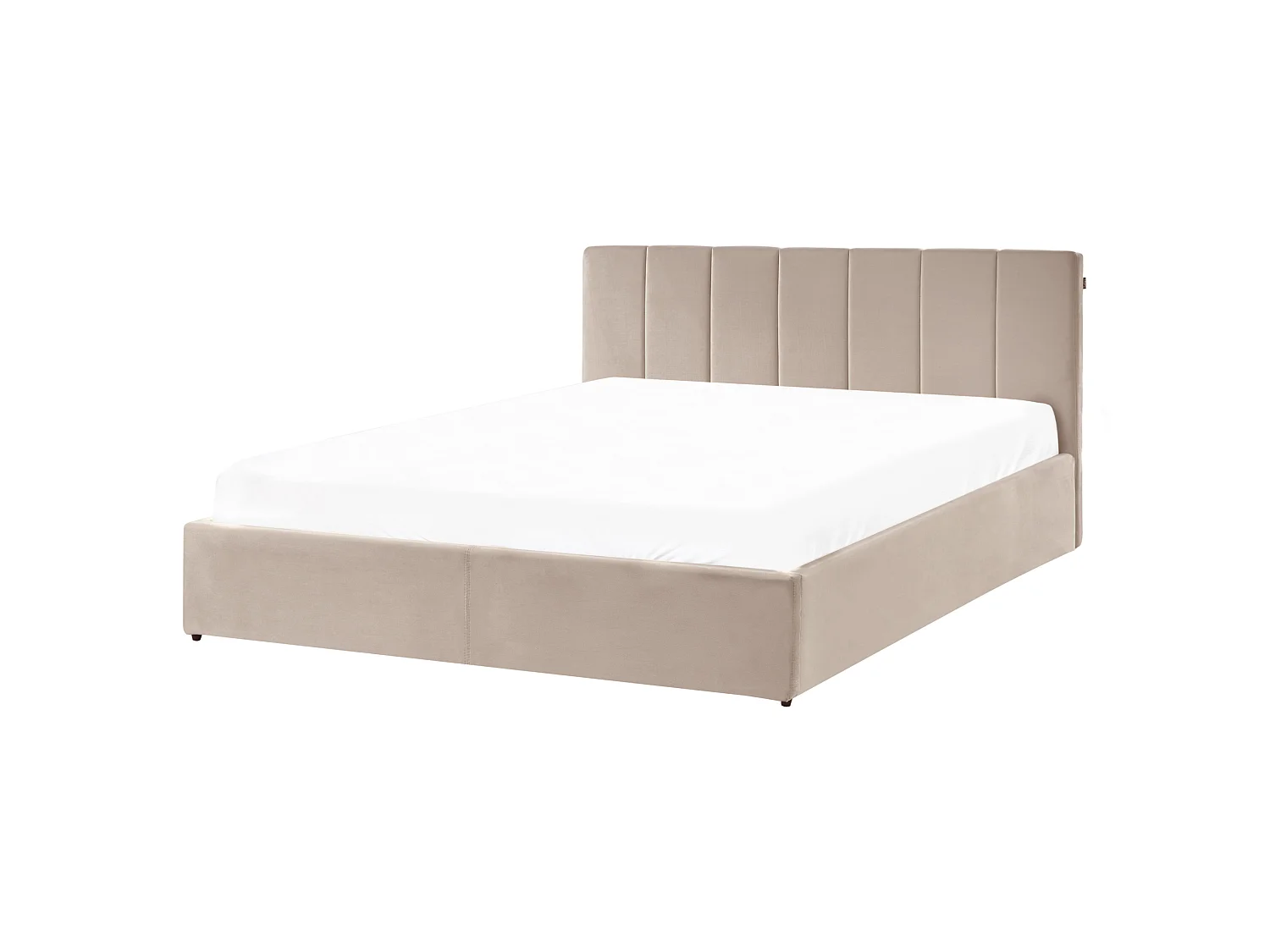Lit ottoman DREUX Velours Taupe 160 x 200 cm