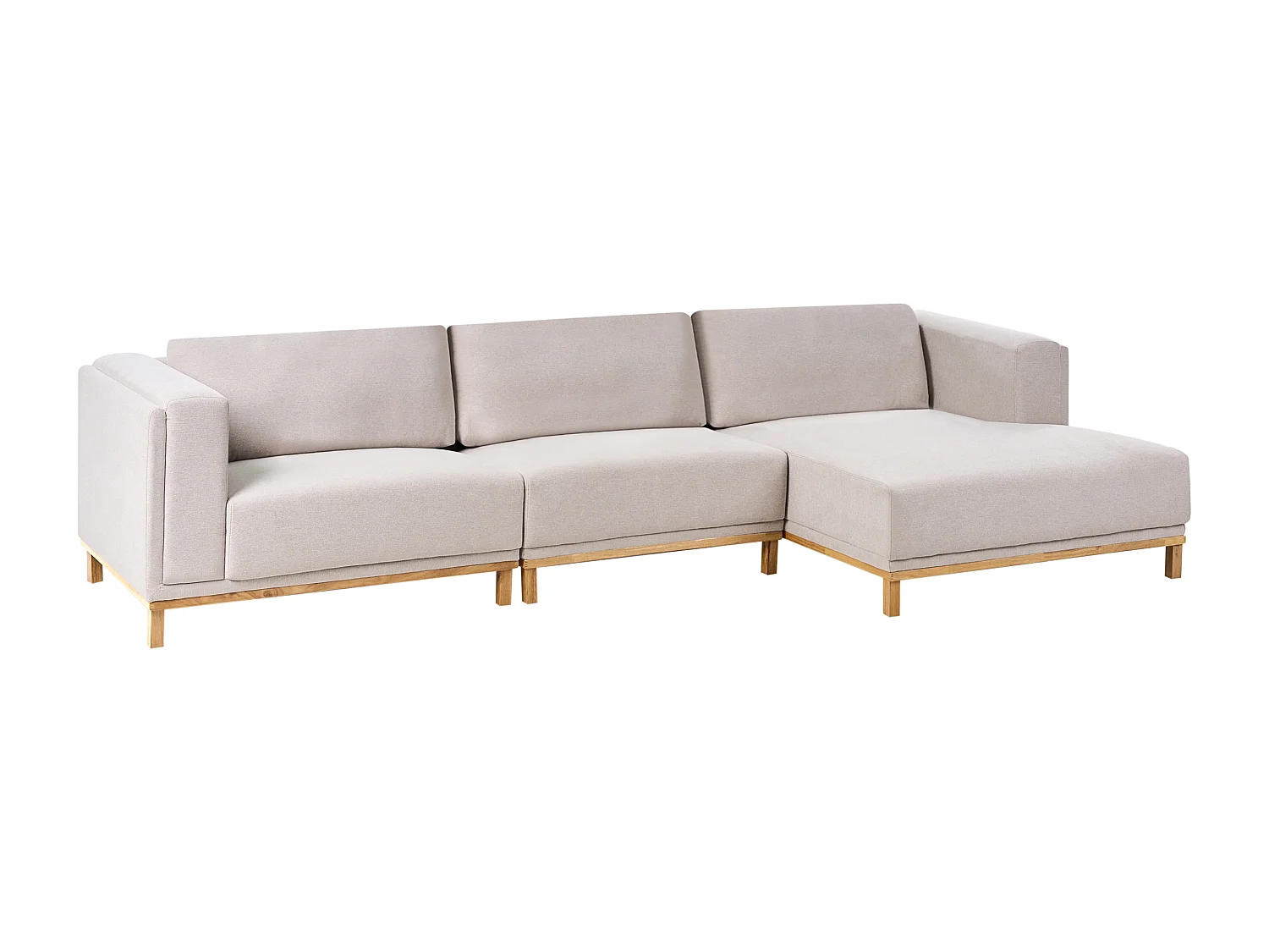 Canapé d'angle 5 places VENG Tissu Beige clair Côté droite