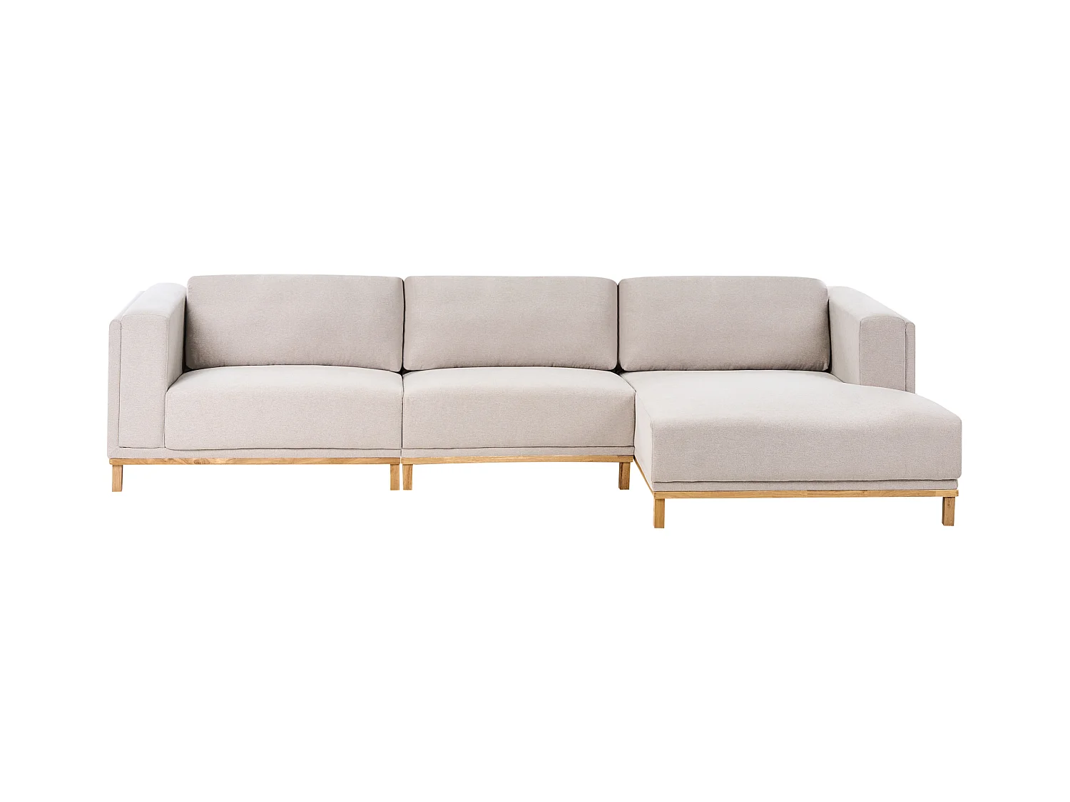 Canapé d'angle 5 places VENG Tissu Beige clair Côté droite