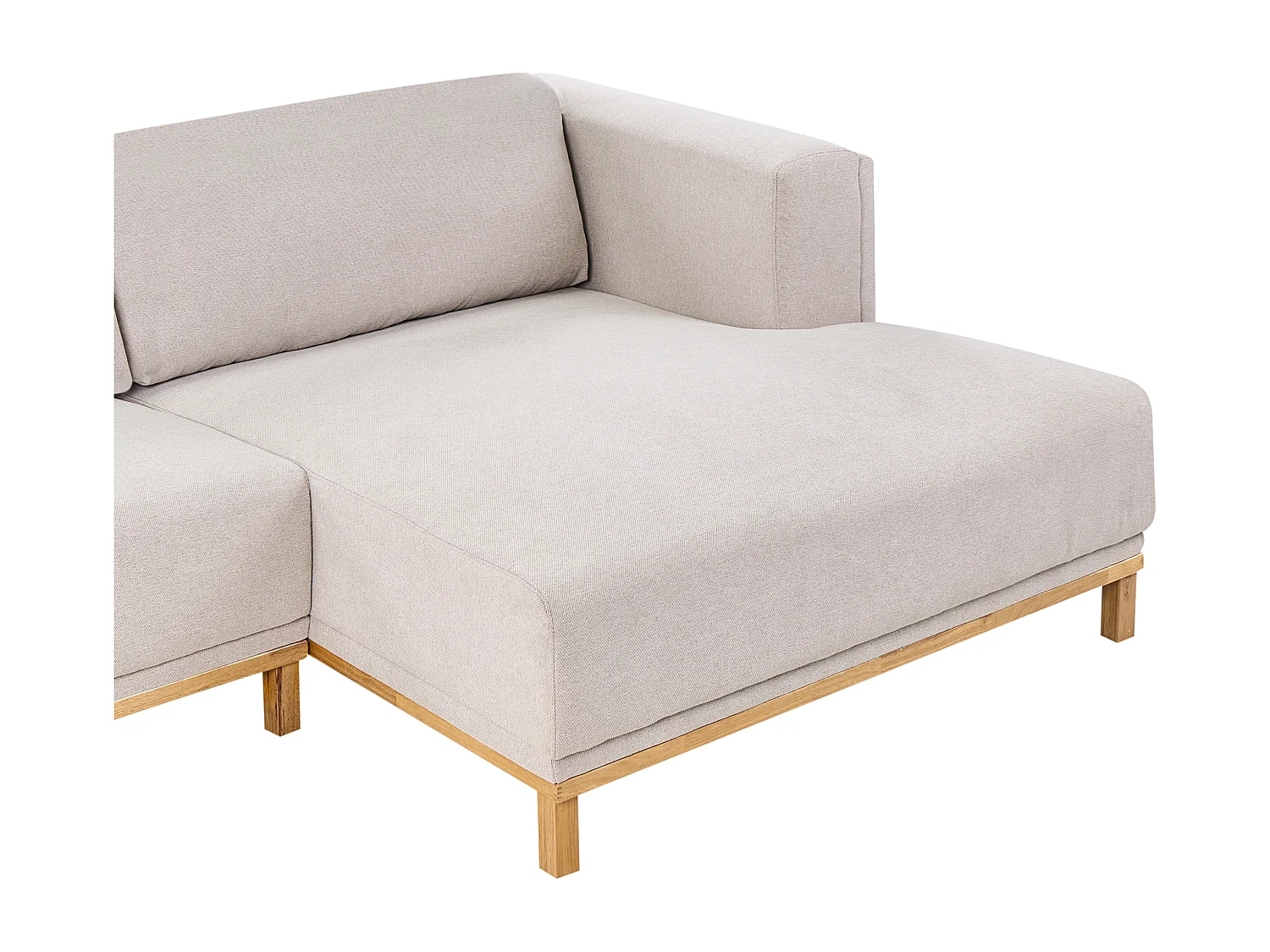 Canapé d'angle 5 places VENG Tissu Beige clair Côté droite