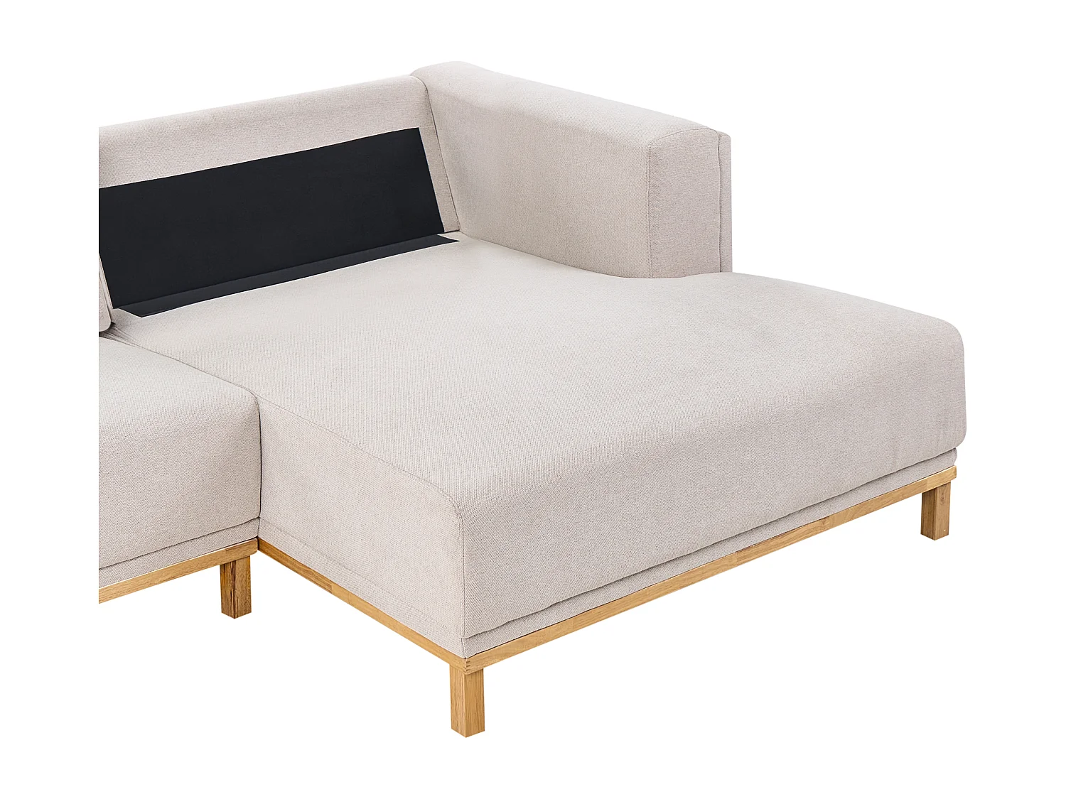 Canapé d'angle 5 places VENG Tissu Beige clair Côté gauche