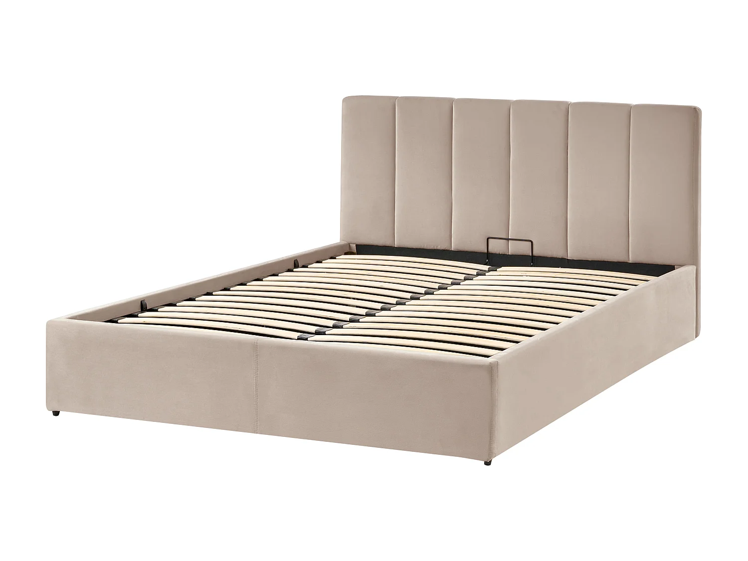 Lit ottoman Velours DREUX 140 x 200 cm Taupe