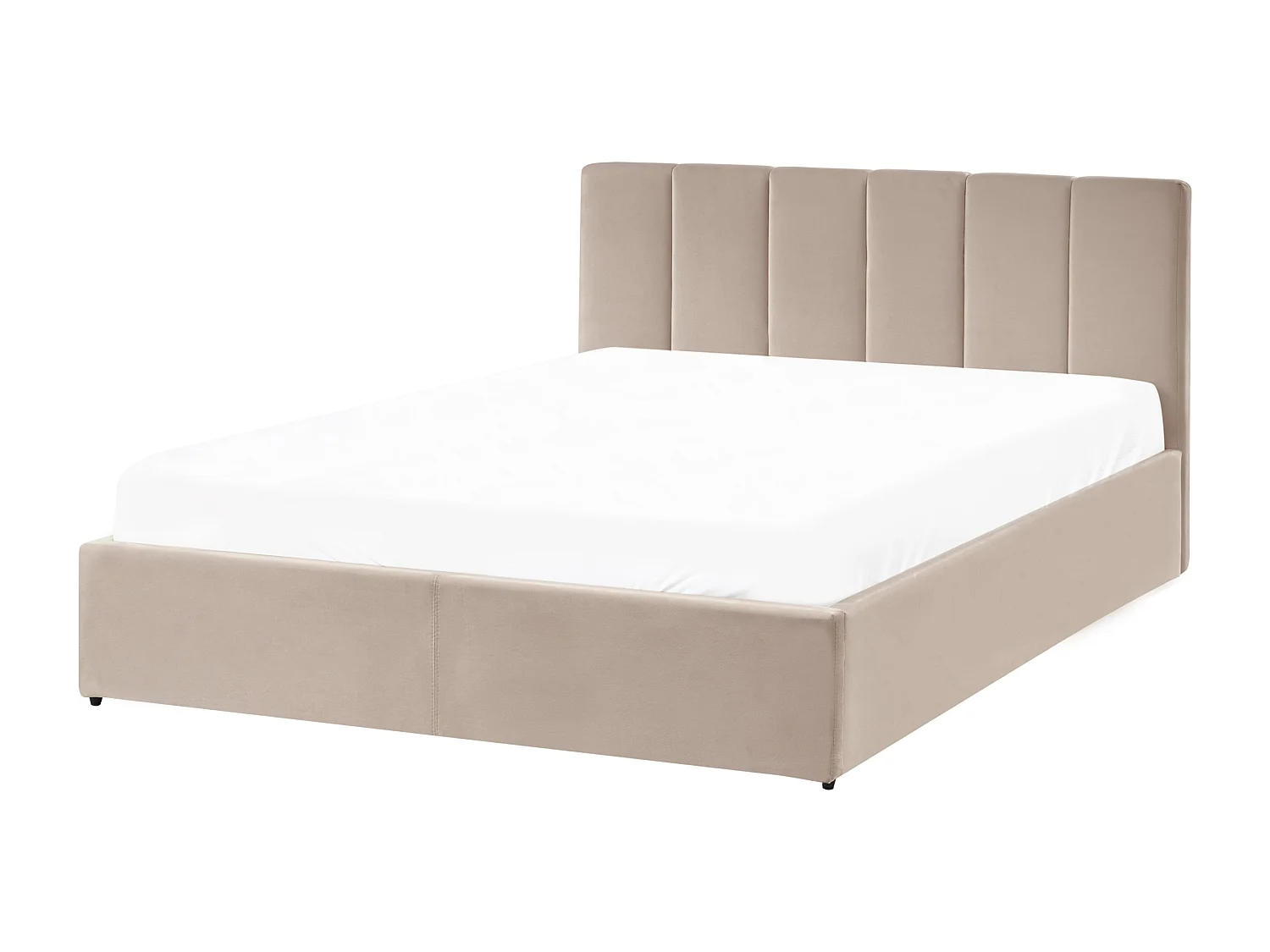 Lit ottoman Velours DREUX 140 x 200 cm Taupe