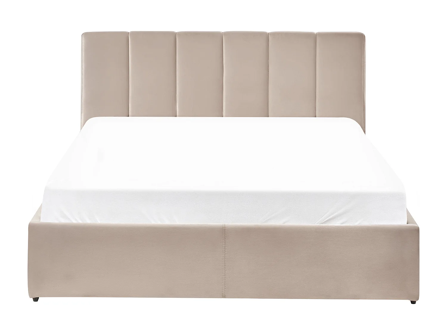 Lit ottoman Velours DREUX 140 x 200 cm Taupe