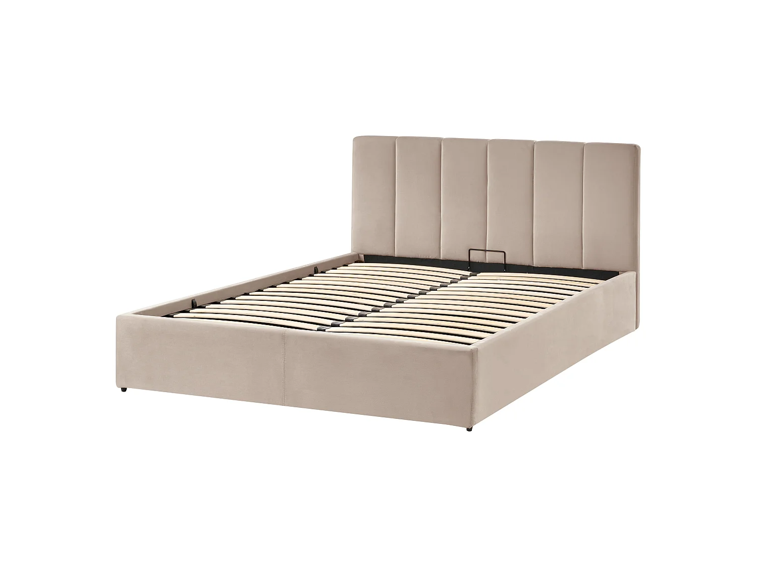Lit ottoman DREUX Velours Taupe 140 x 200 cm
