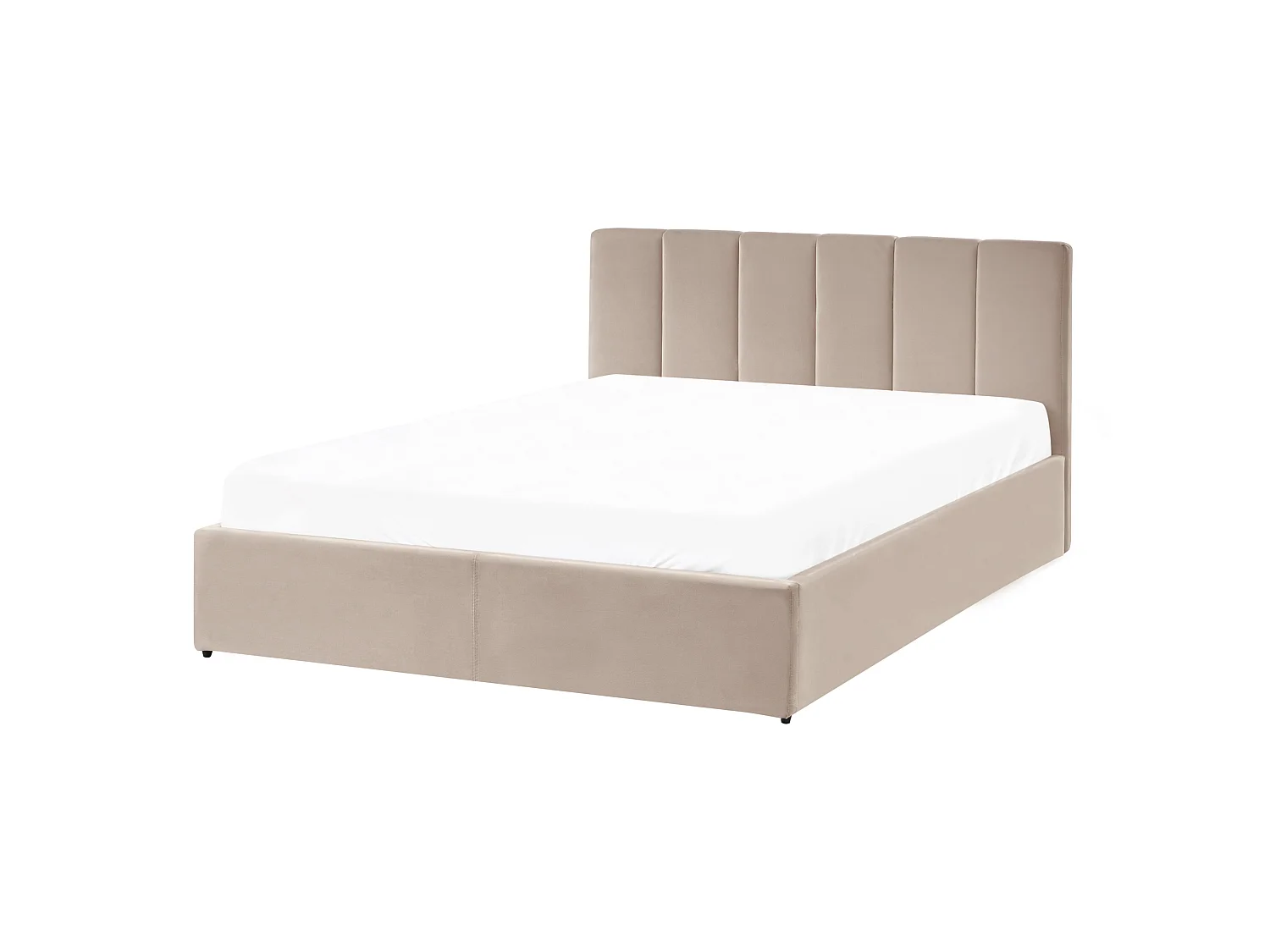Lit ottoman DREUX Velours Taupe 140 x 200 cm