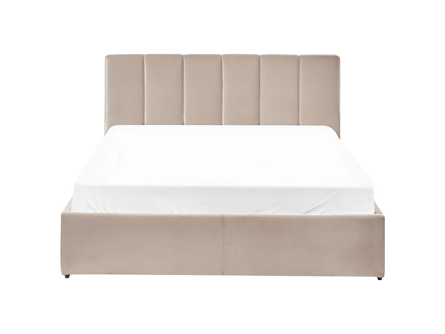 Lit ottoman DREUX Velours Taupe 140 x 200 cm