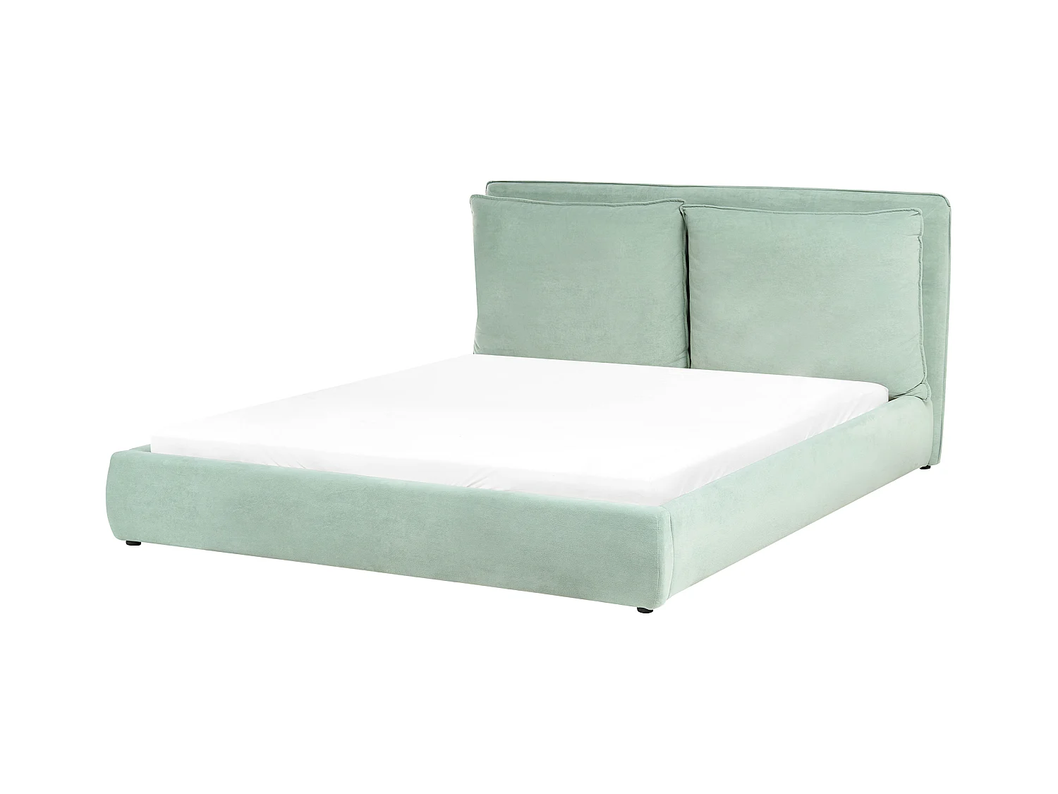 Lit avec sommier Velours BAJONNA 160 x 200 cm Vert menthe