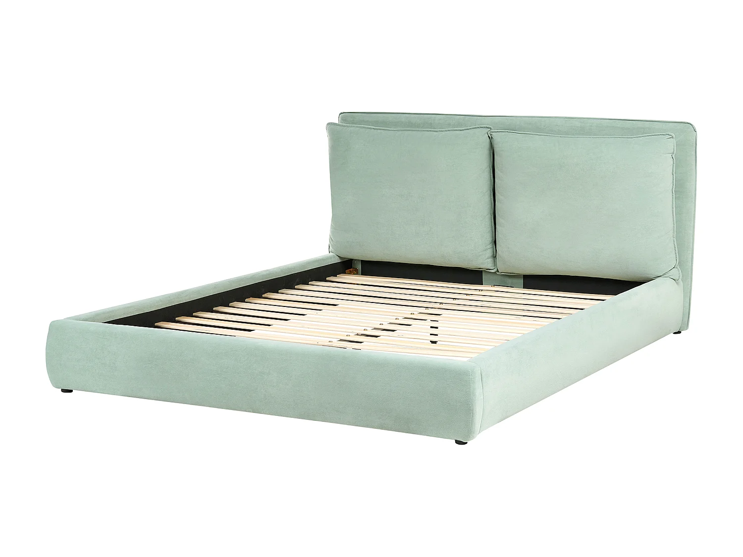 Lit avec sommier Velours BAJONNA 160 x 200 cm Vert menthe