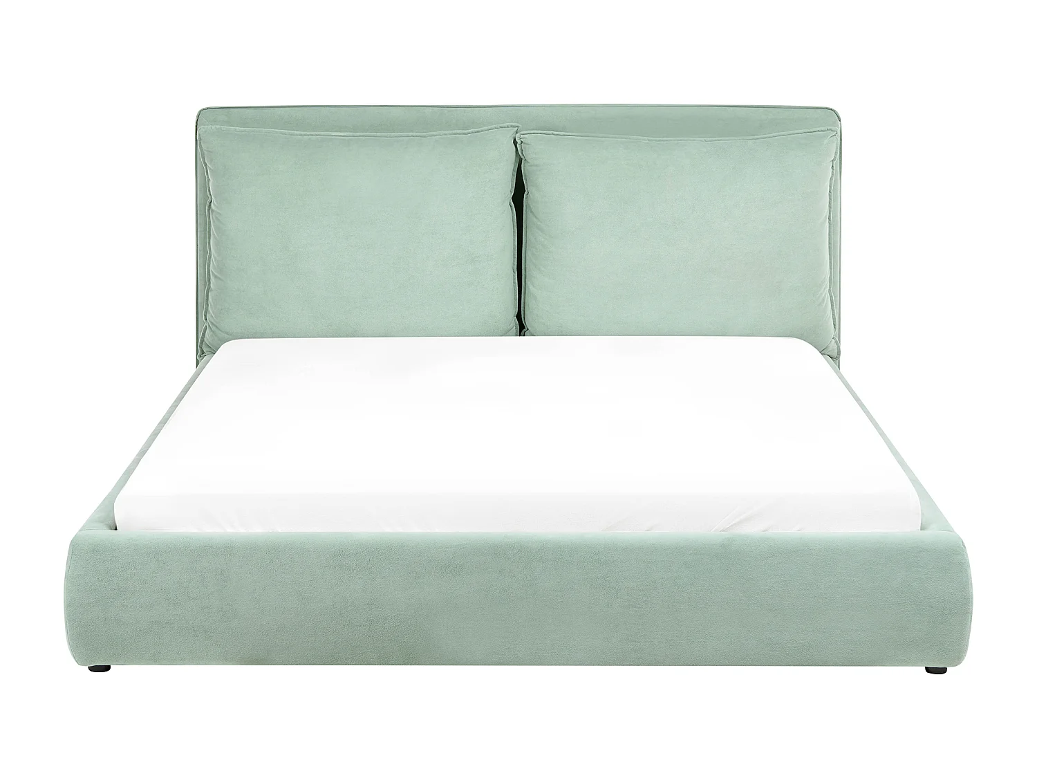 Lit avec sommier Velours BAJONNA 160 x 200 cm Vert menthe
