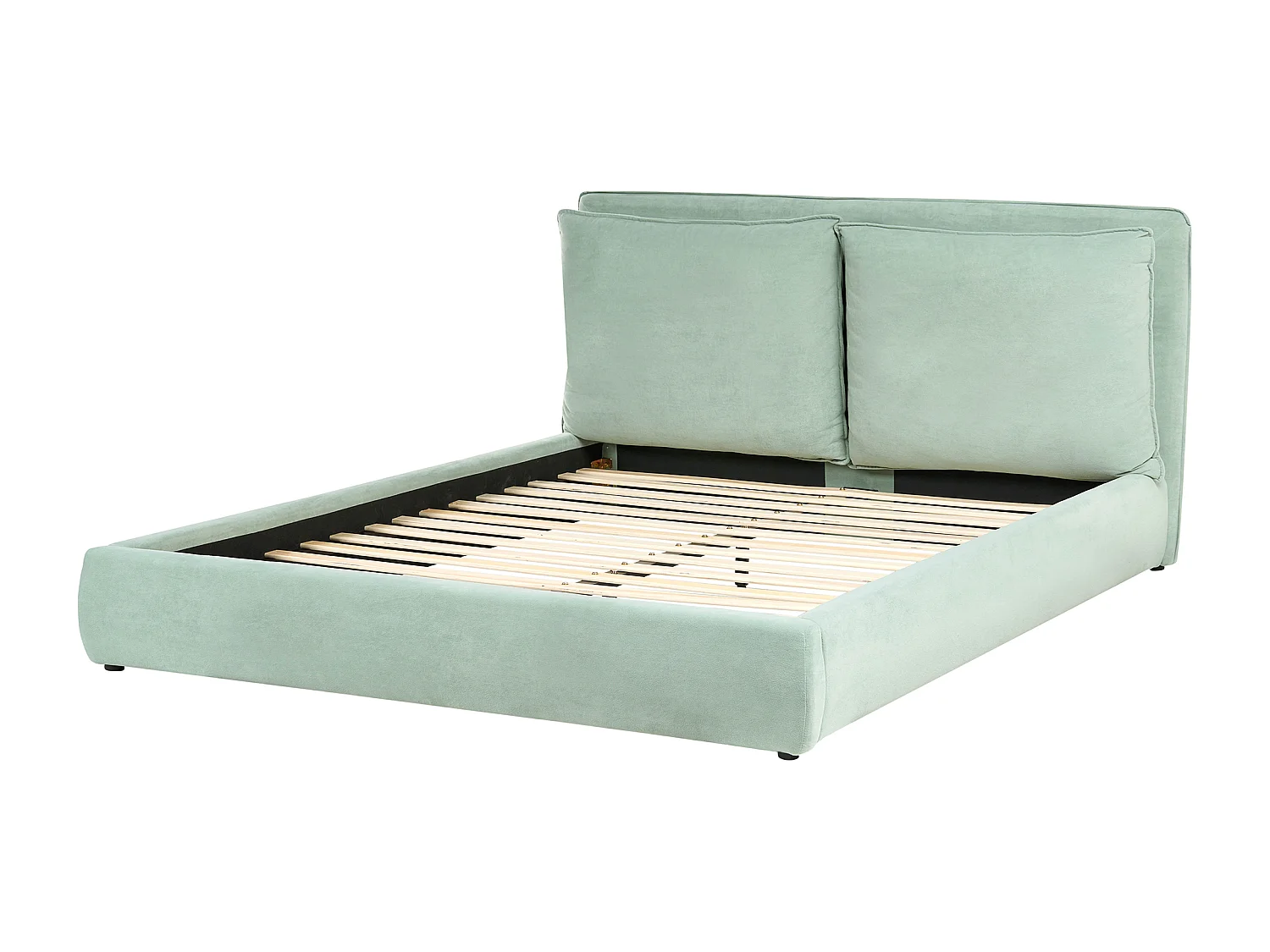 Lit avec sommier Velours BAJONNA 160 x 200 cm Vert menthe