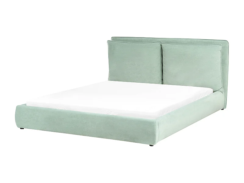 Lit avec sommier Velours BAJONNA 160 x 200 cm Vert menthe