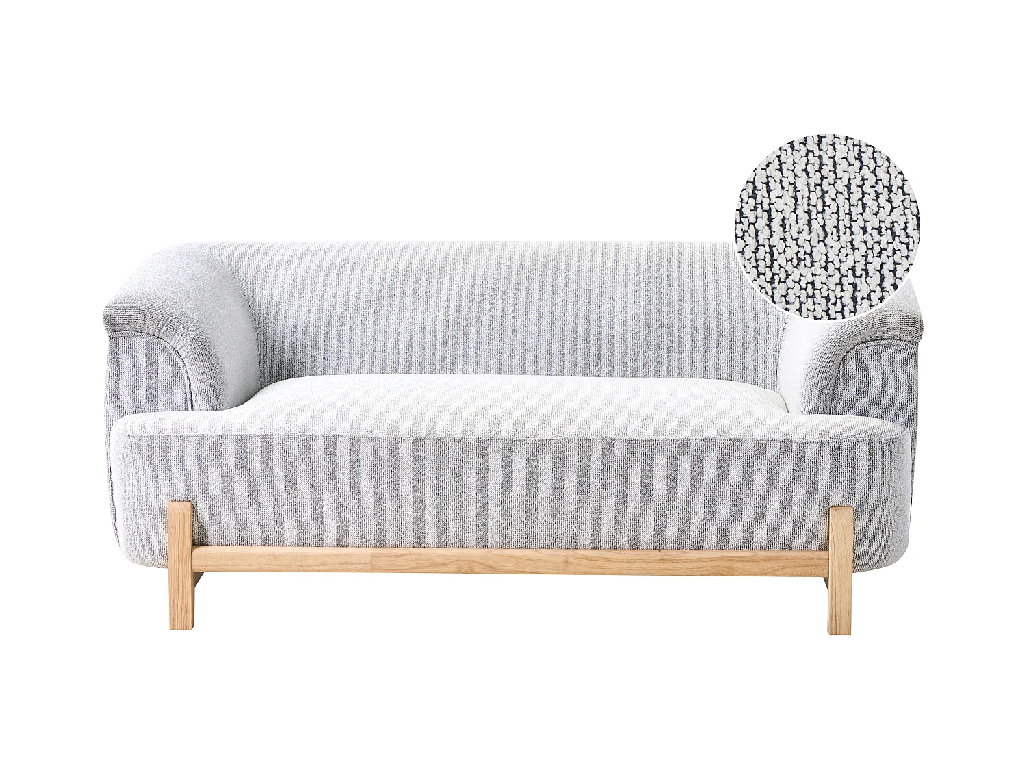 Canapé 2 places ALNOR Tissu Gris clair