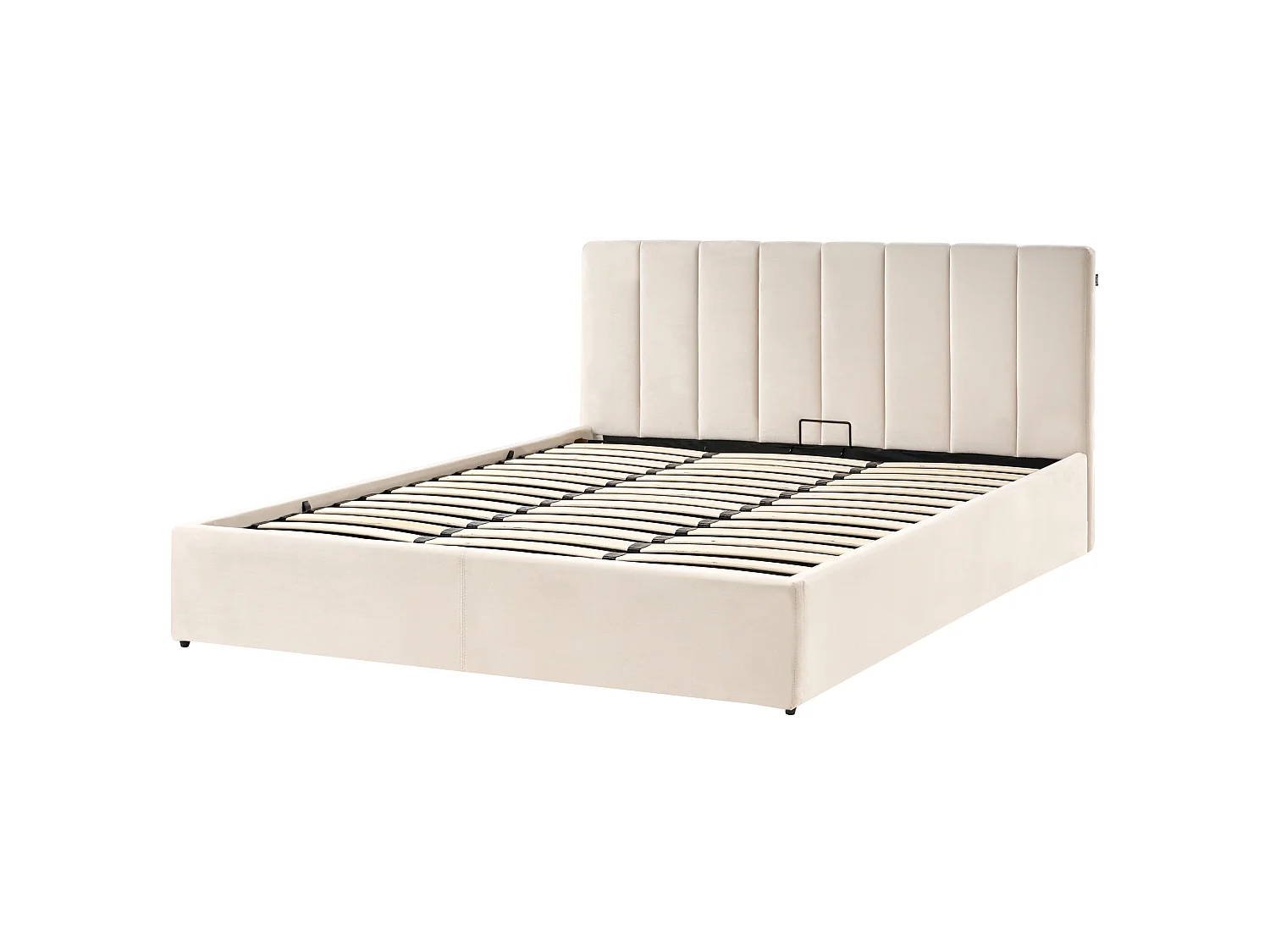 Lit ottoman DREUX Velours Beige clair 180 x 200 cm