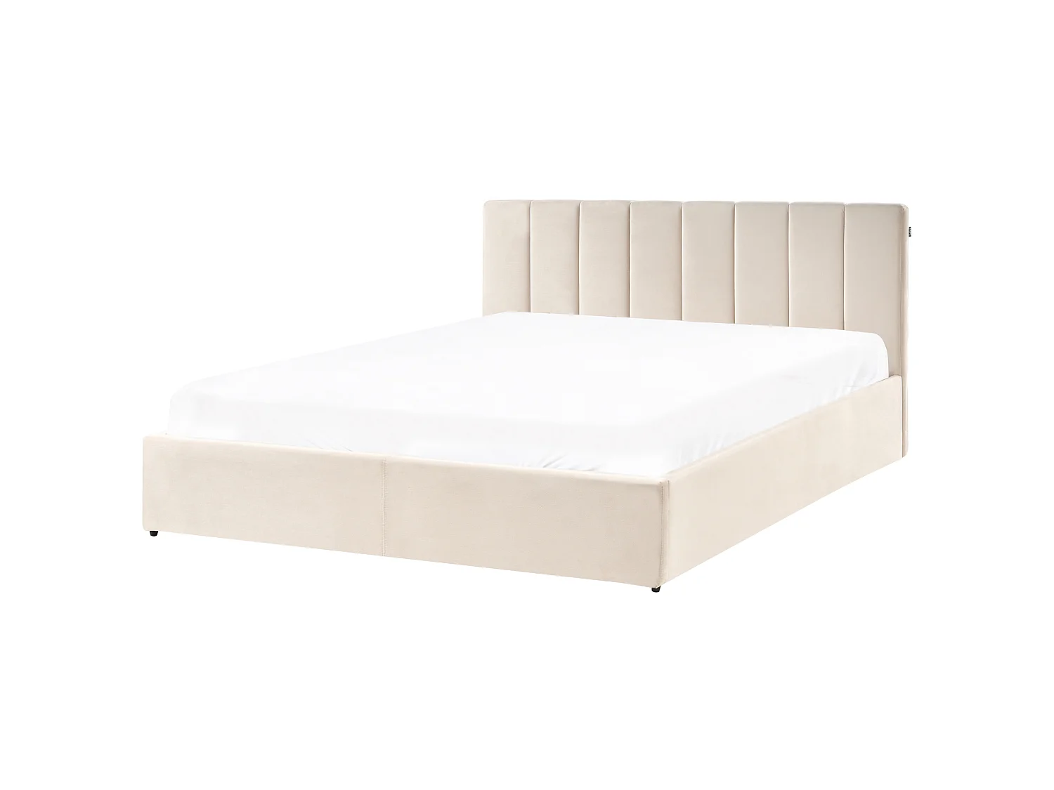 Lit ottoman DREUX Velours Beige clair 180 x 200 cm