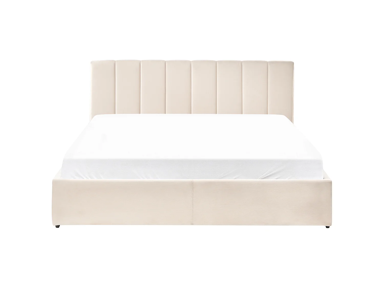 Lit ottoman DREUX Velours Beige clair 180 x 200 cm