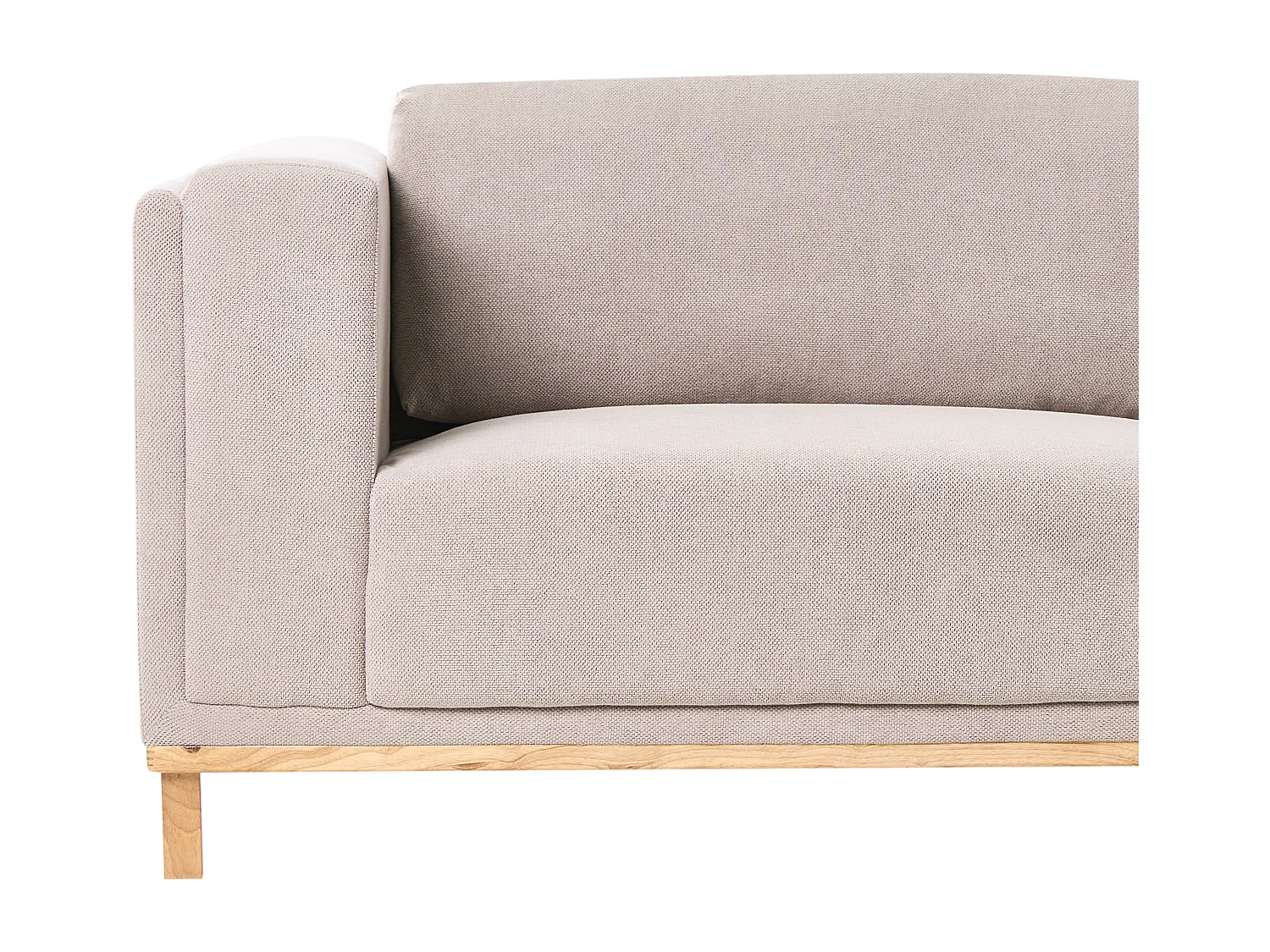 Canapé d'Angle à droite 5 Places Moderne en Tissu avec Accoudoirs Pieds en Bois Taupe Veng