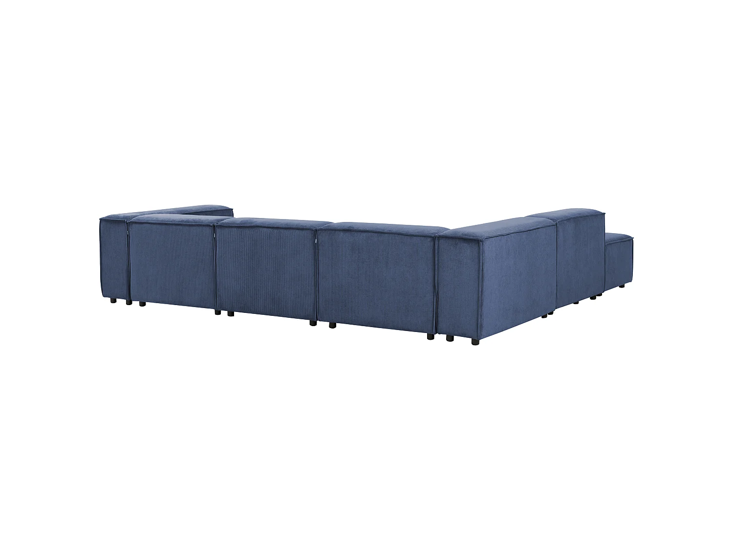 Canapé d'angle modulable 5 places ARDAL Velours côtelé Bleu foncé Côté gauche