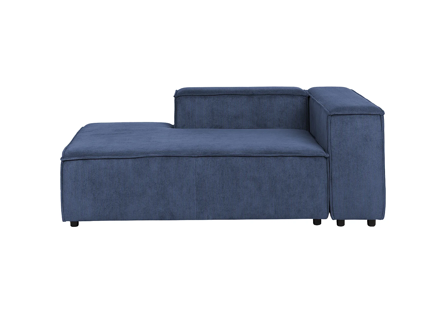 Canapé d'angle modulable 5 places ARDAL Velours côtelé Bleu foncé Côté gauche