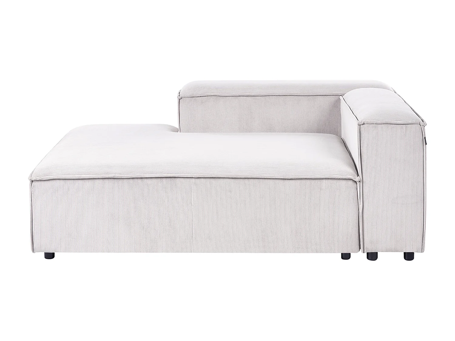 Canapé d'angle modulable 5 places ARDAL Velours côtelé Blanc cassé Côté gauche