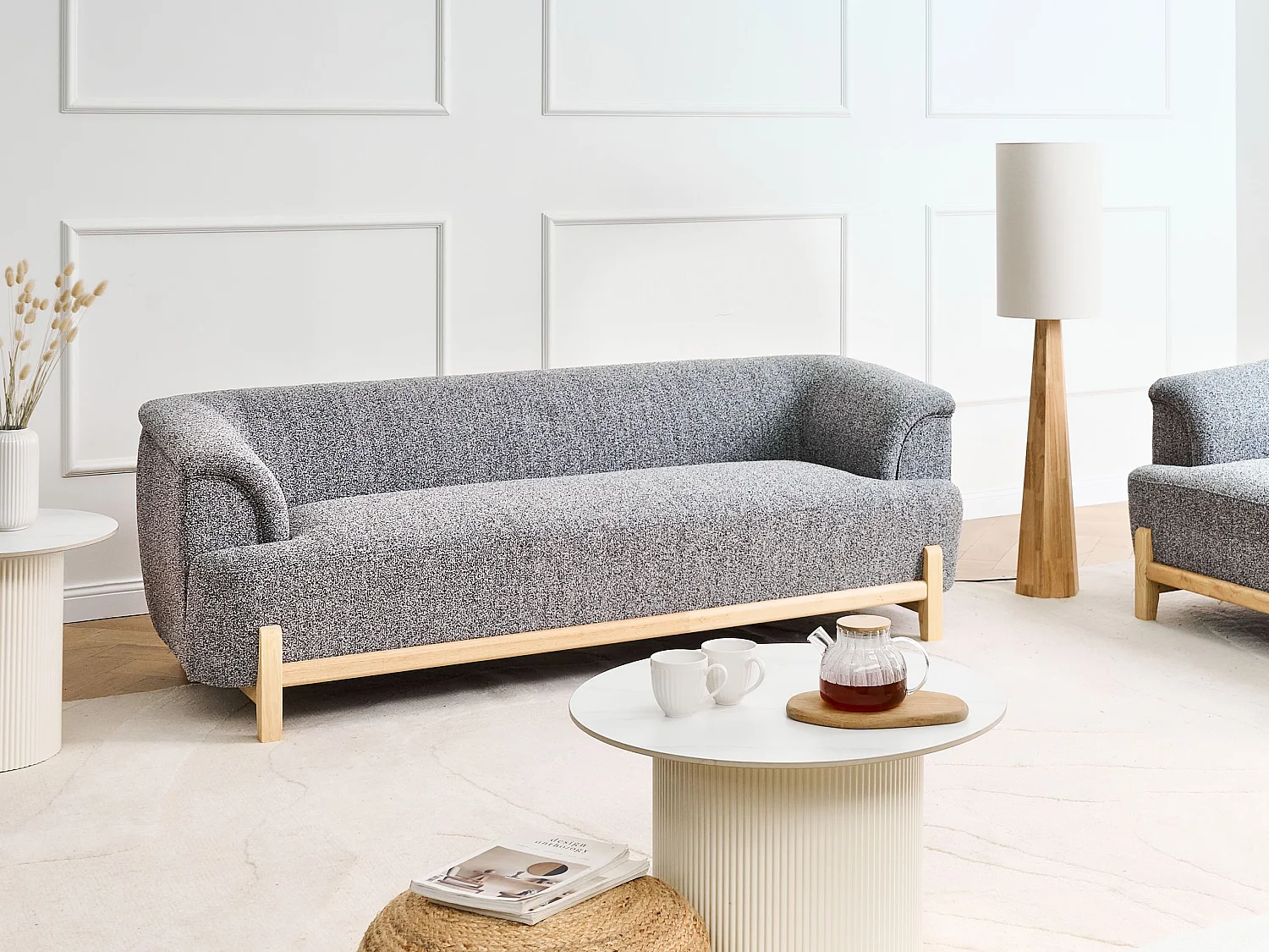 Sofa 3 Seater ALNOR Fabric Dark Grey
