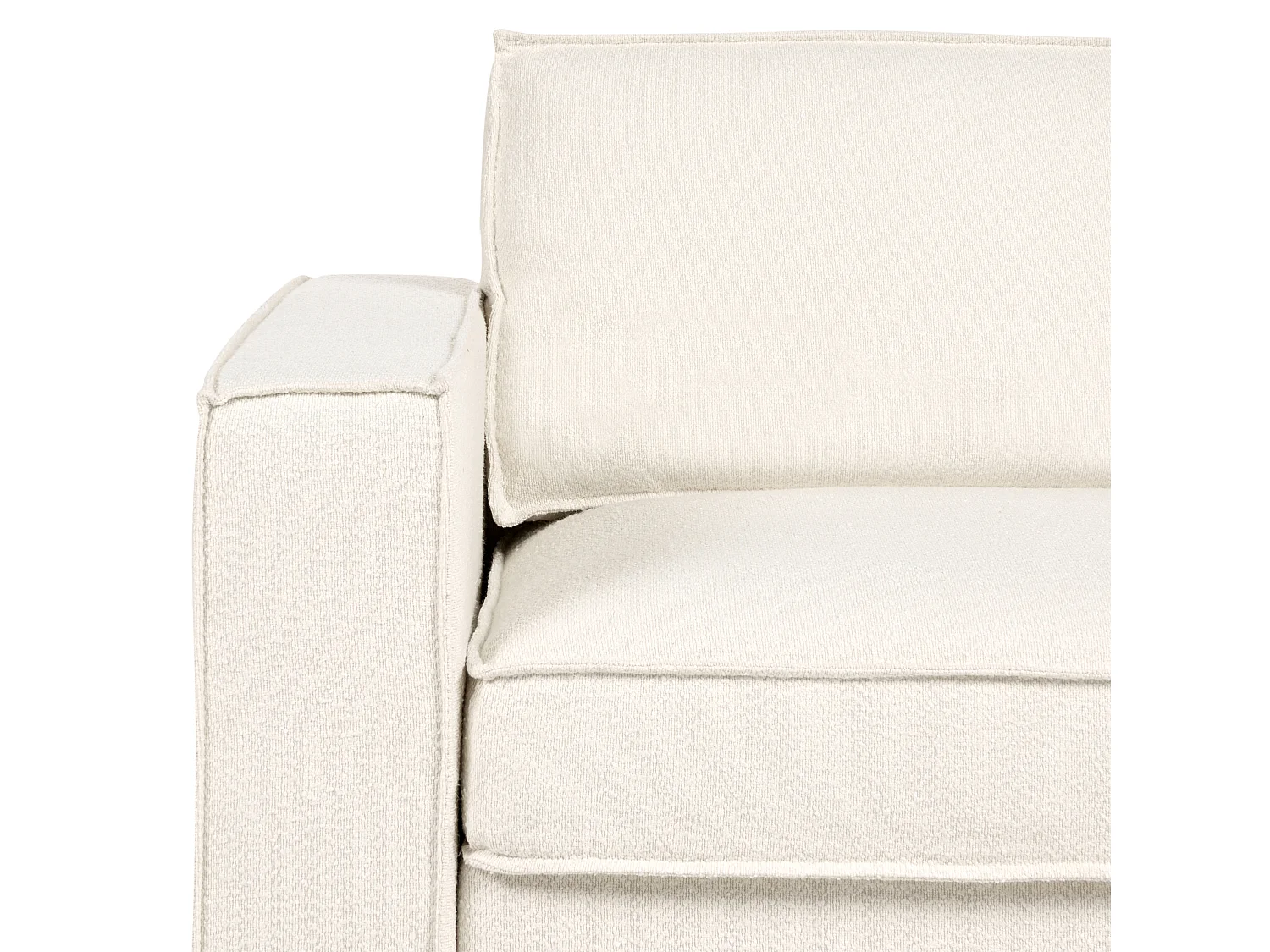 Canapé d'Angle à droite Moderne en Bouclé Dossier Rembourré avec Coussins Beige Clair Kolding