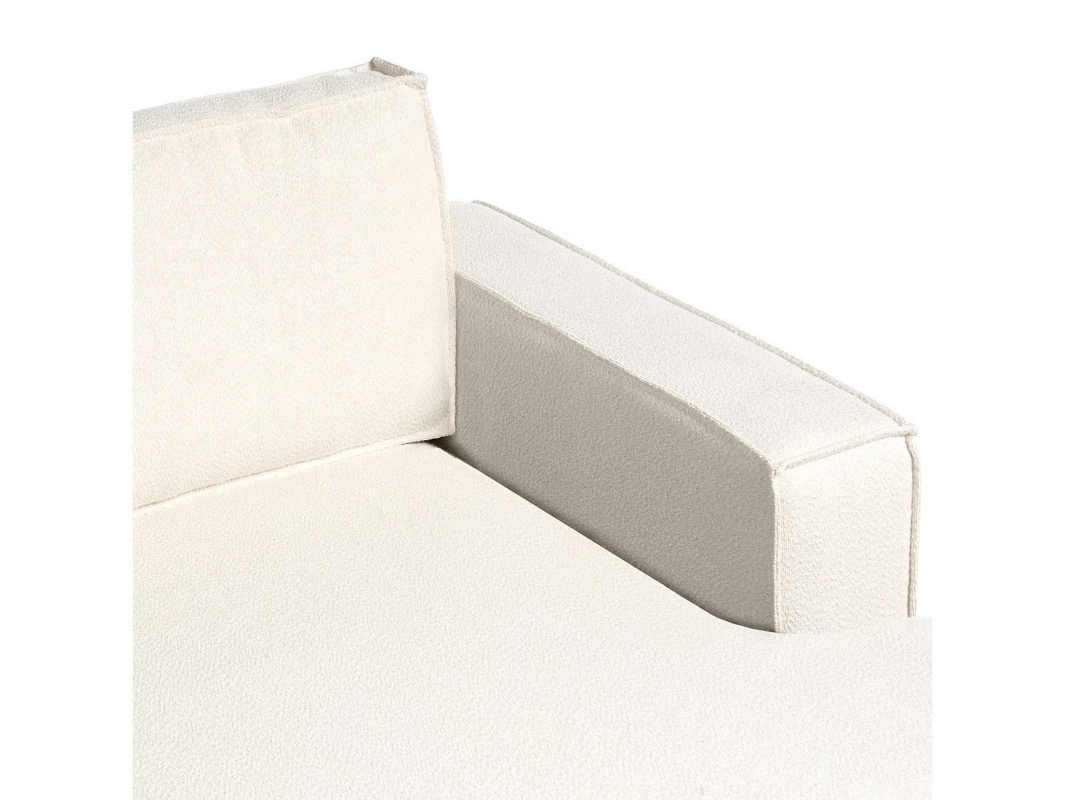 Canapé d'Angle à droite Moderne en Bouclé Dossier Rembourré avec Coussins Beige Clair Kolding