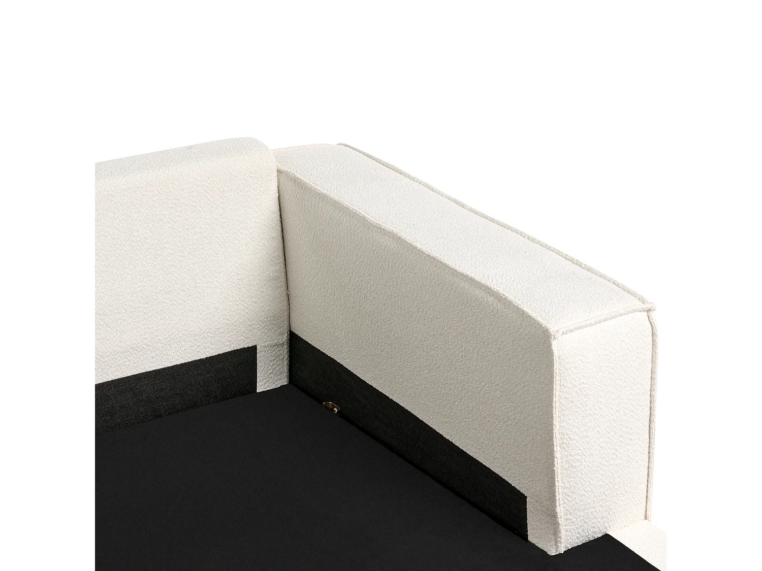 Canapé d'Angle à droite Moderne en Bouclé Dossier Rembourré avec Coussins Beige Clair Kolding