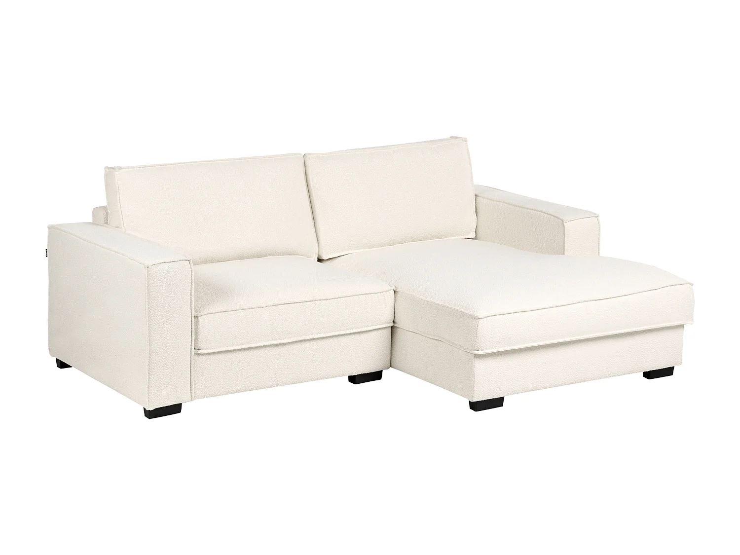 Canapé d\'Angle à droite Moderne en Bouclé Dossier Rembourré avec Coussins Beige Clair Kolding