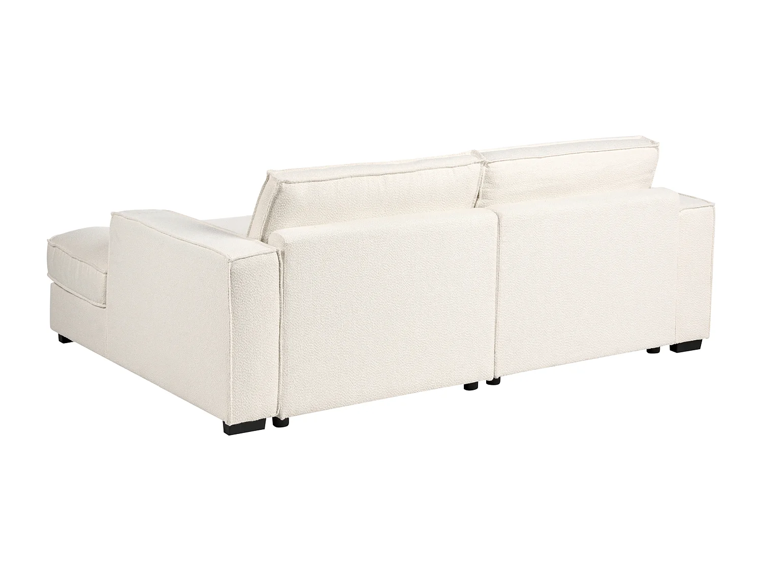 Canapé d\'Angle à droite Moderne en Bouclé Dossier Rembourré avec Coussins Beige Clair Kolding