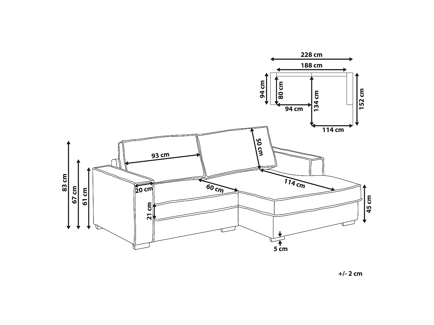 Corner Sofa KOLDING Boucle Light Beige Left Hand