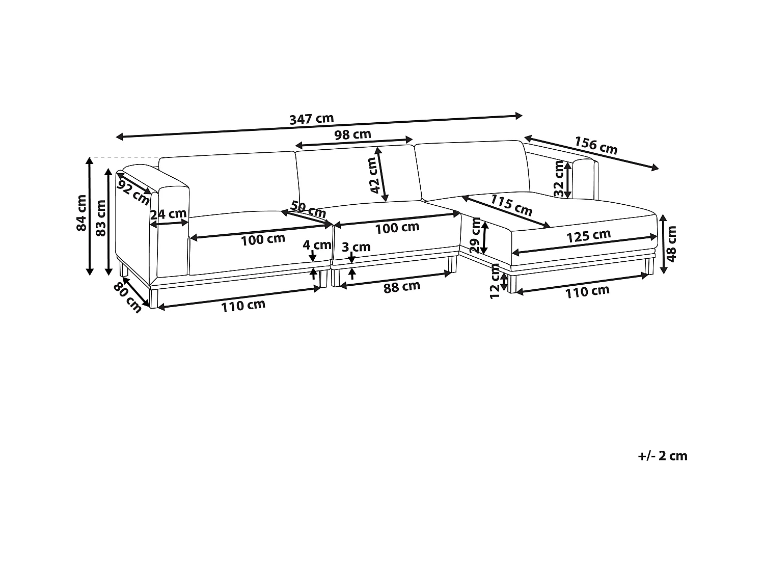 Canapé d'Angle à droite 5 Places Moderne en Velours Côtelé avec Accoudoirs Pieds en Bois Beige Clair Veng