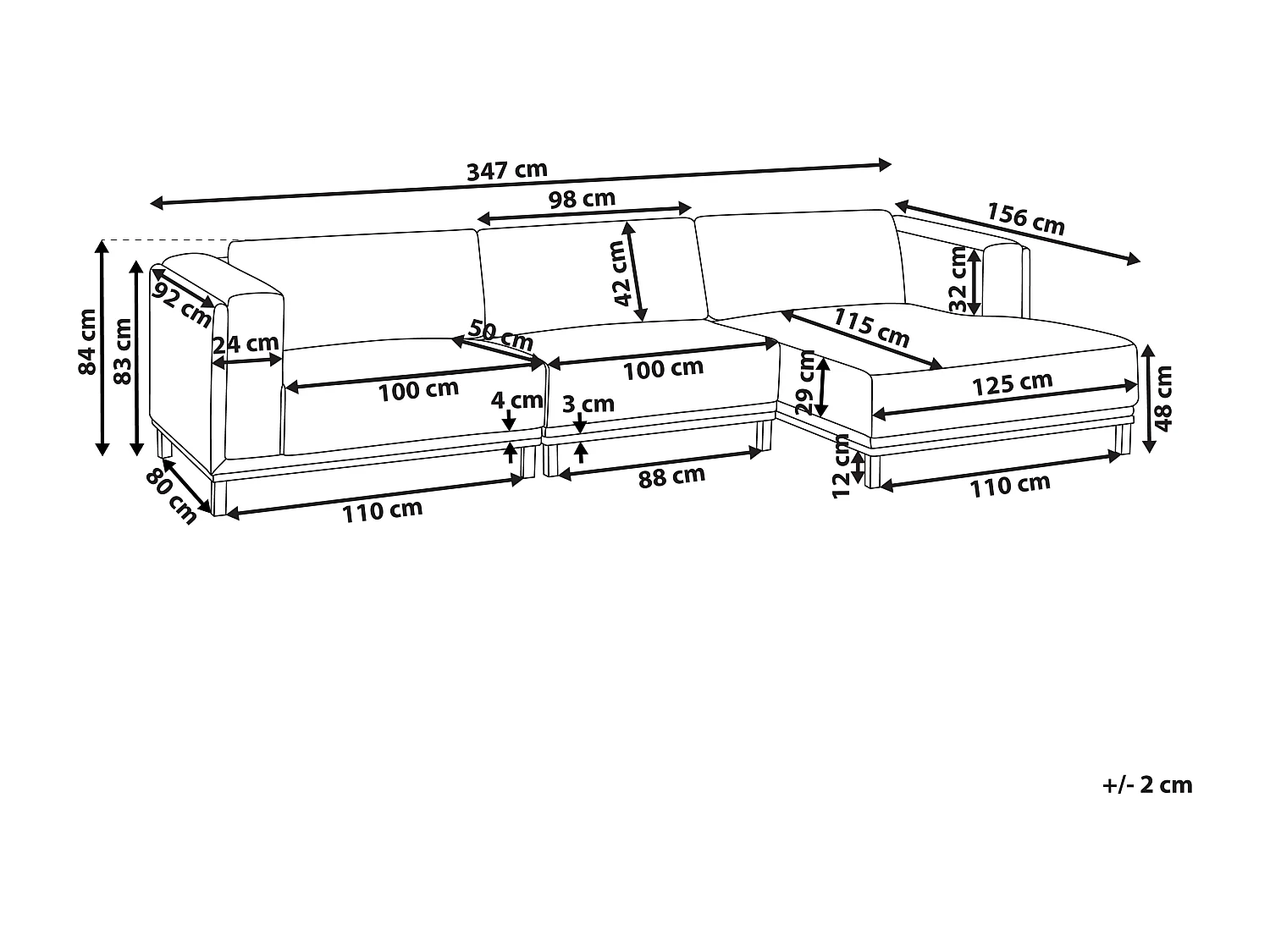 Canapé d'Angle à droite 5 Places Moderne en Velours Côtelé avec Accoudoirs Pieds en Bois Beige Clair Veng