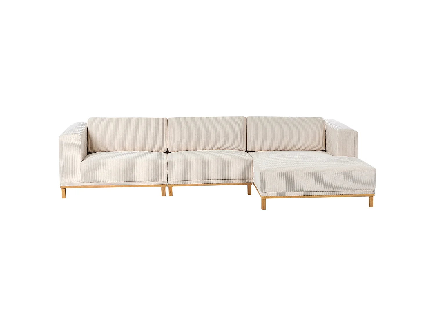 Corner Sofa 5 Seater VENG Corduroy Light Beige Left Hand