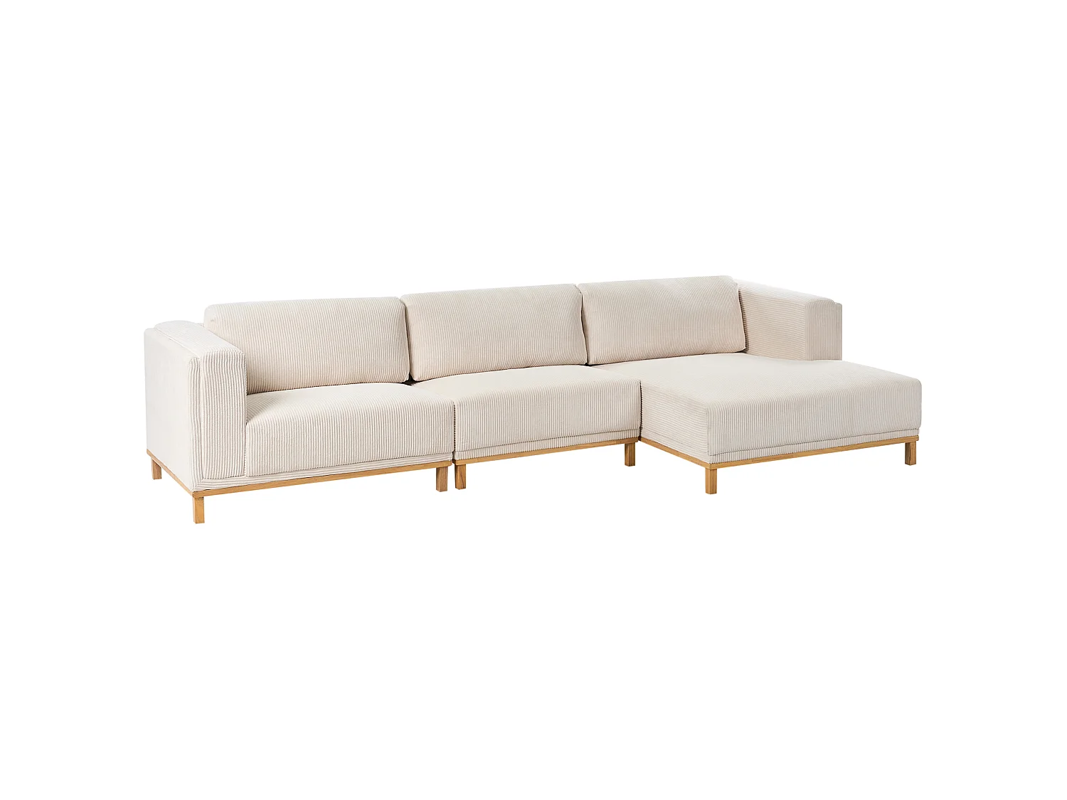 Corner Sofa 5 Seater VENG Corduroy Light Beige Left Hand