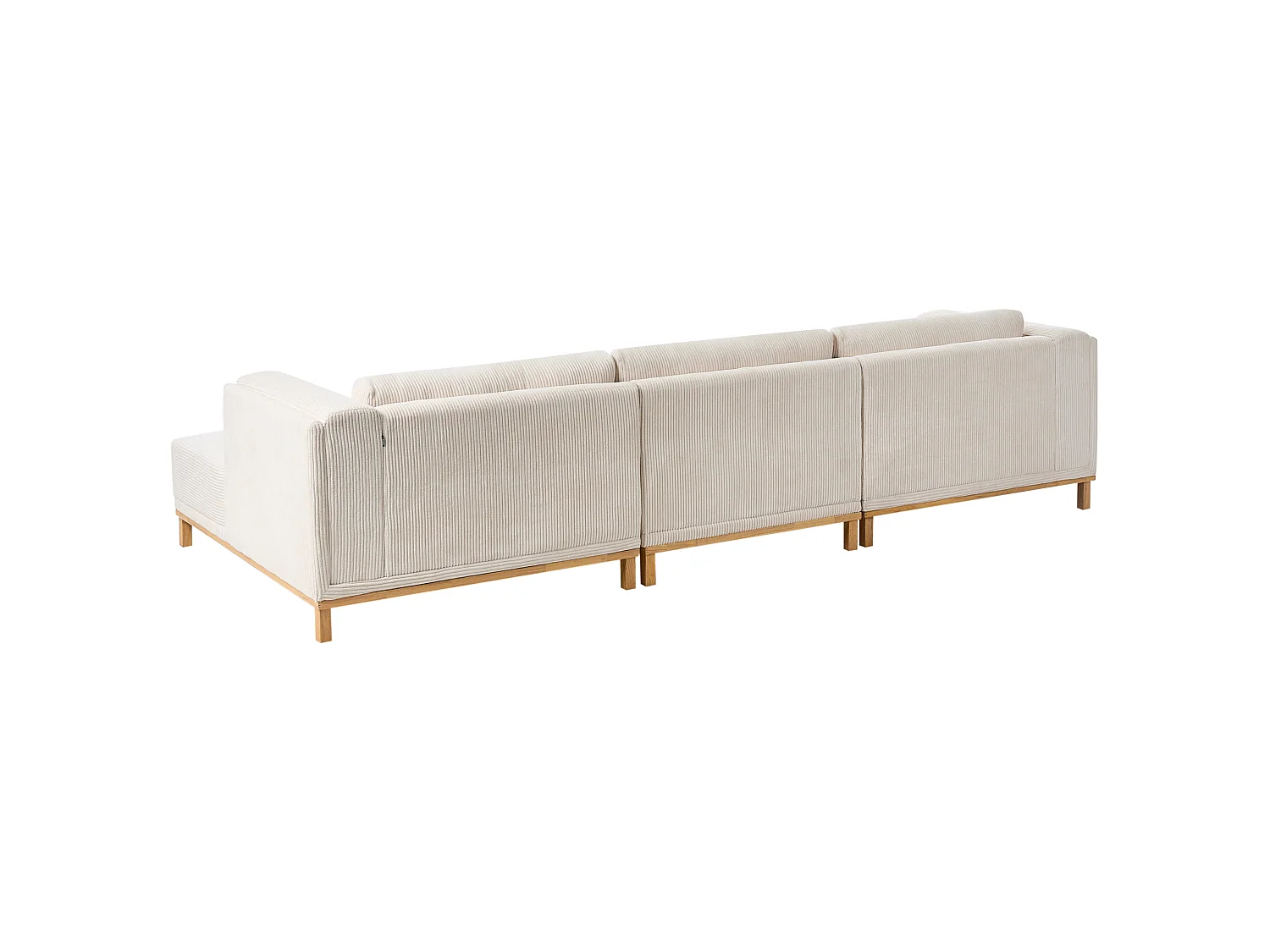 Corner Sofa 5 Seater VENG Corduroy Light Beige Left Hand