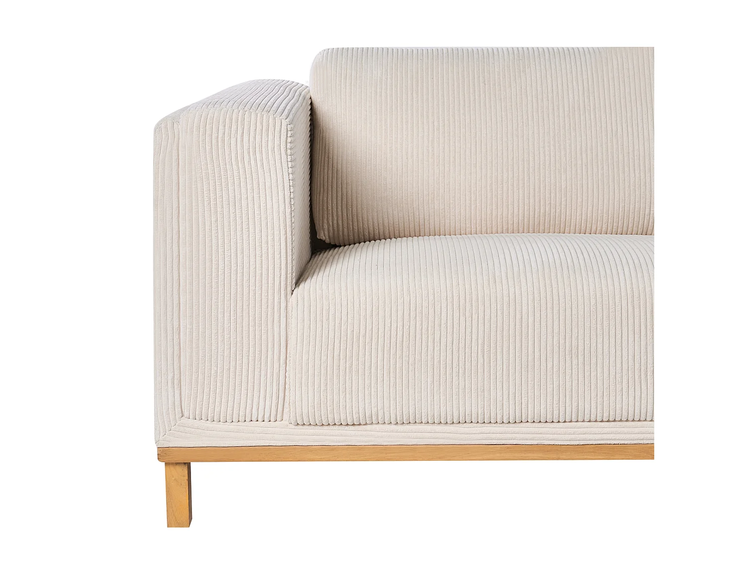 Corner Sofa 5 Seater VENG Corduroy Light Beige Left Hand