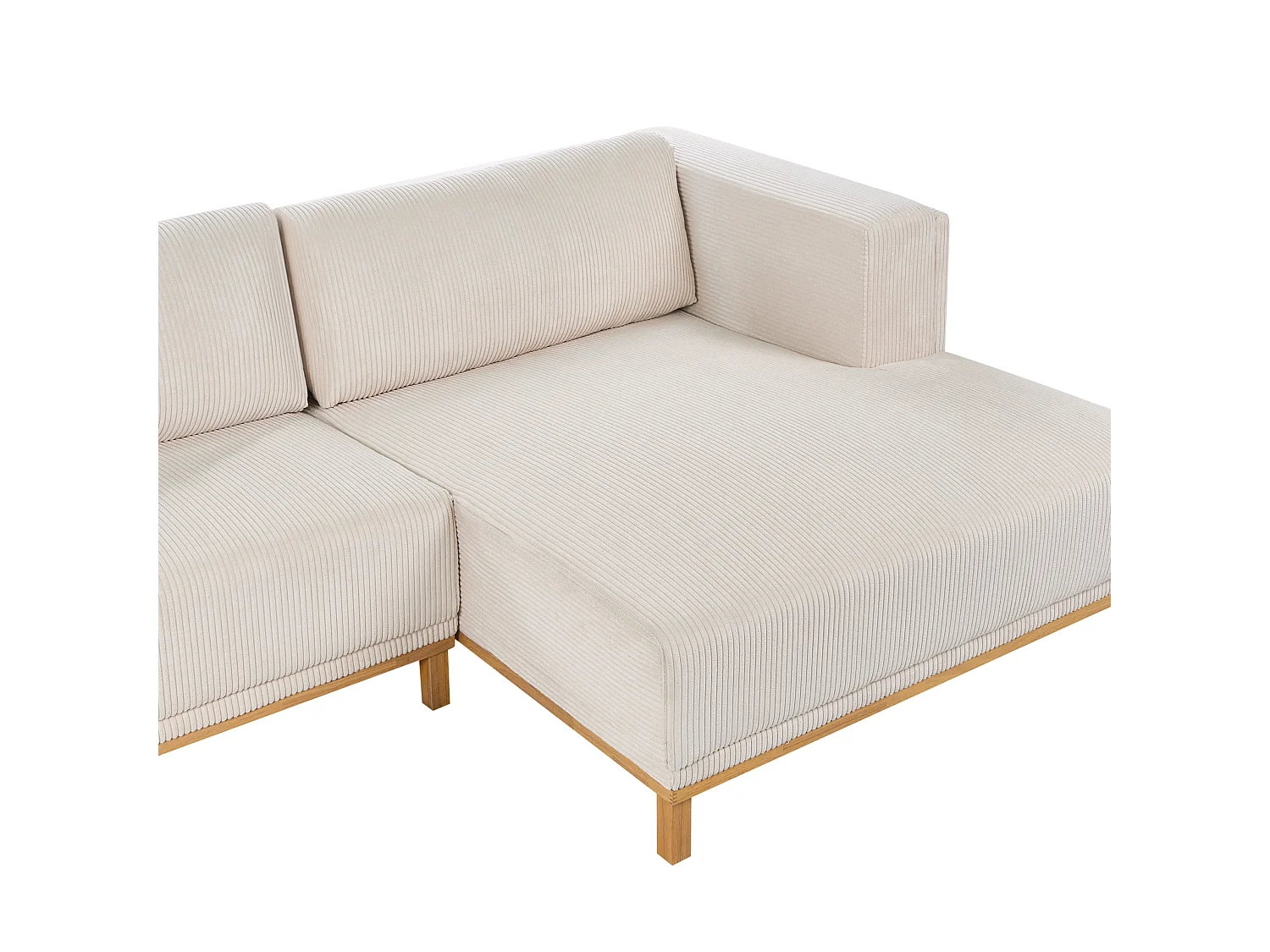 Corner Sofa 5 Seater VENG Corduroy Light Beige Left Hand
