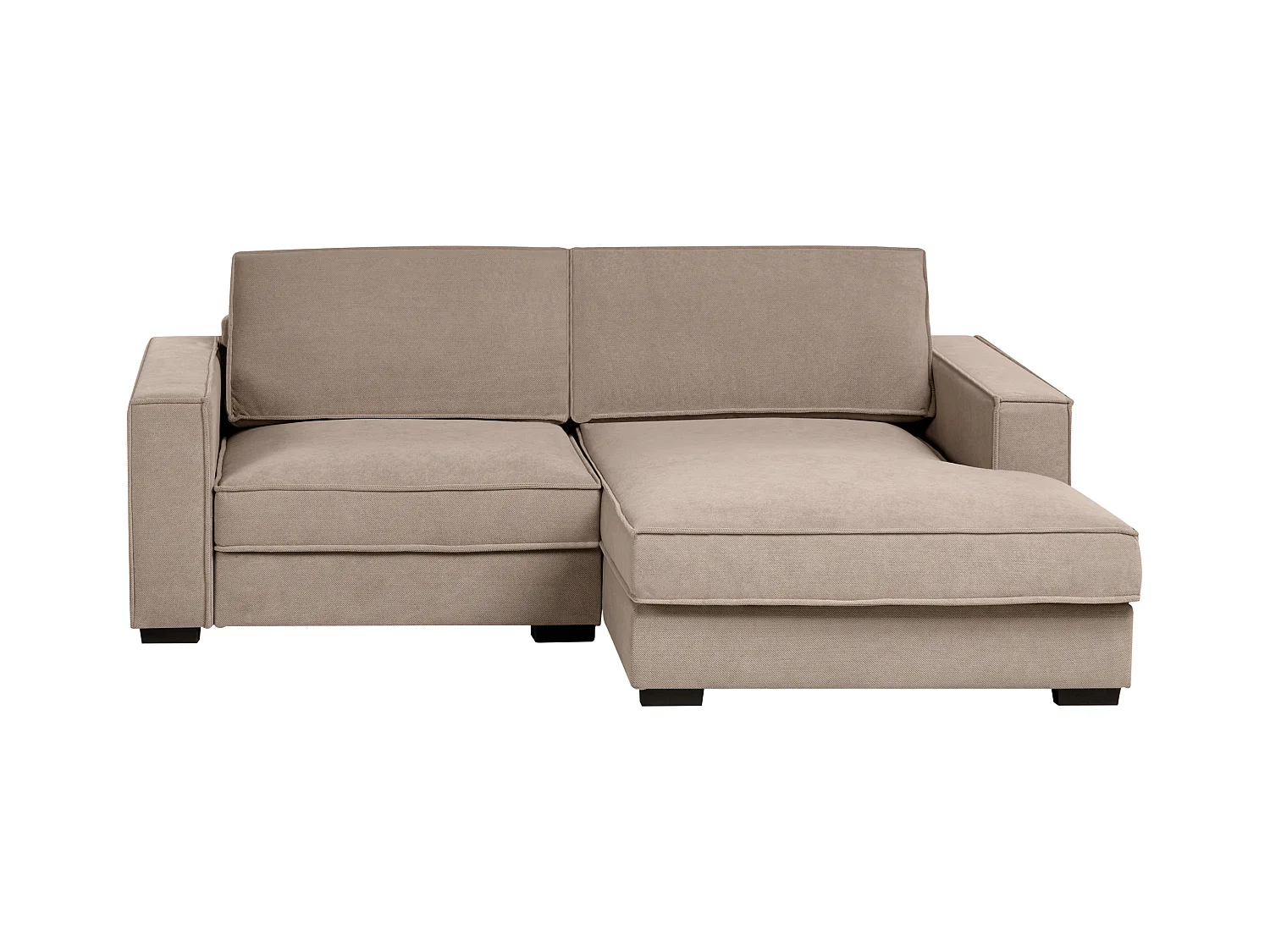 Canapé d'Angle à droite Moderne en Tissu Dossier Rembourré avec Coussins Taupe Kolding