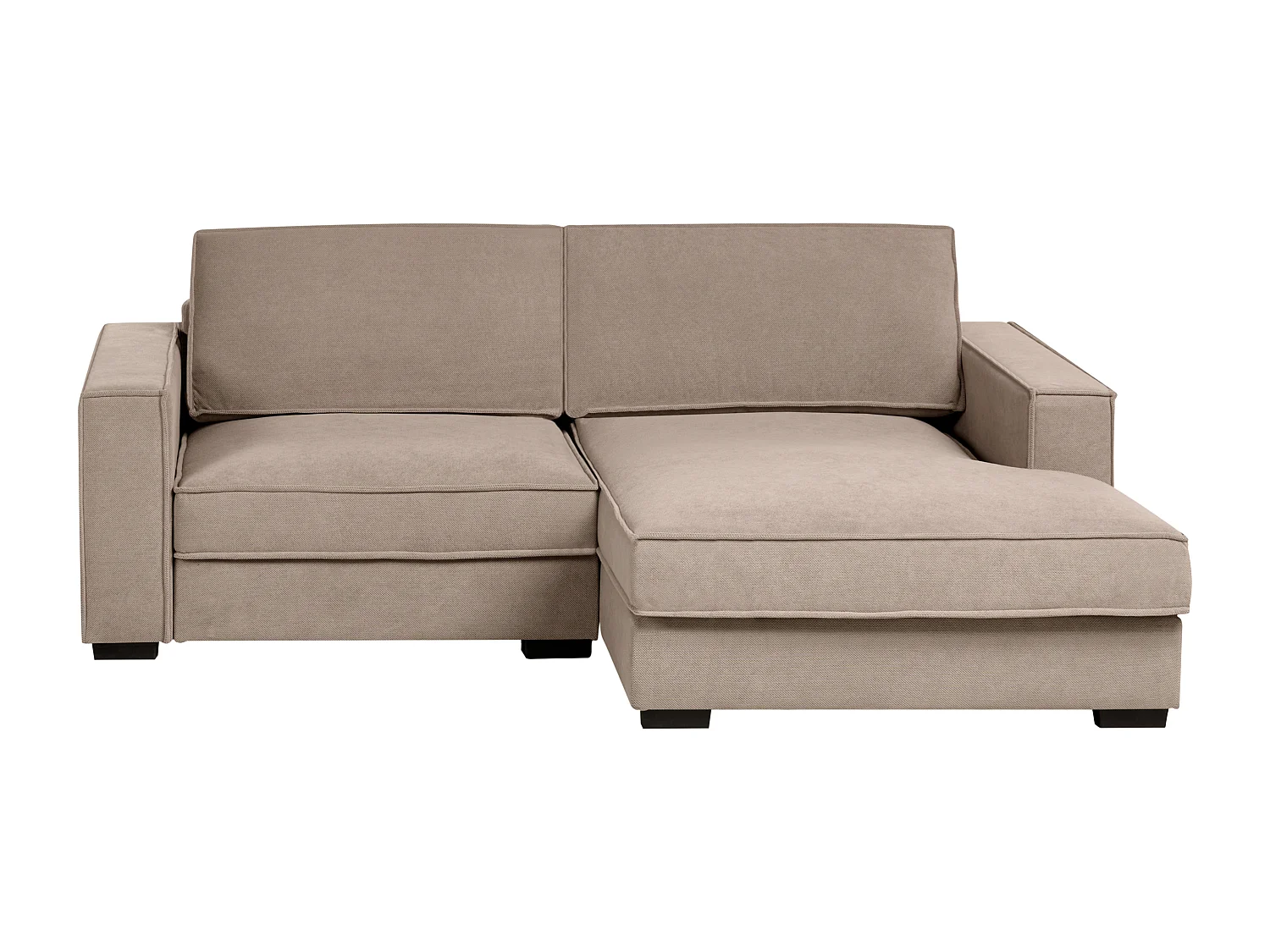 Canapé d'Angle à droite Moderne en Tissu Dossier Rembourré avec Coussins Taupe Kolding