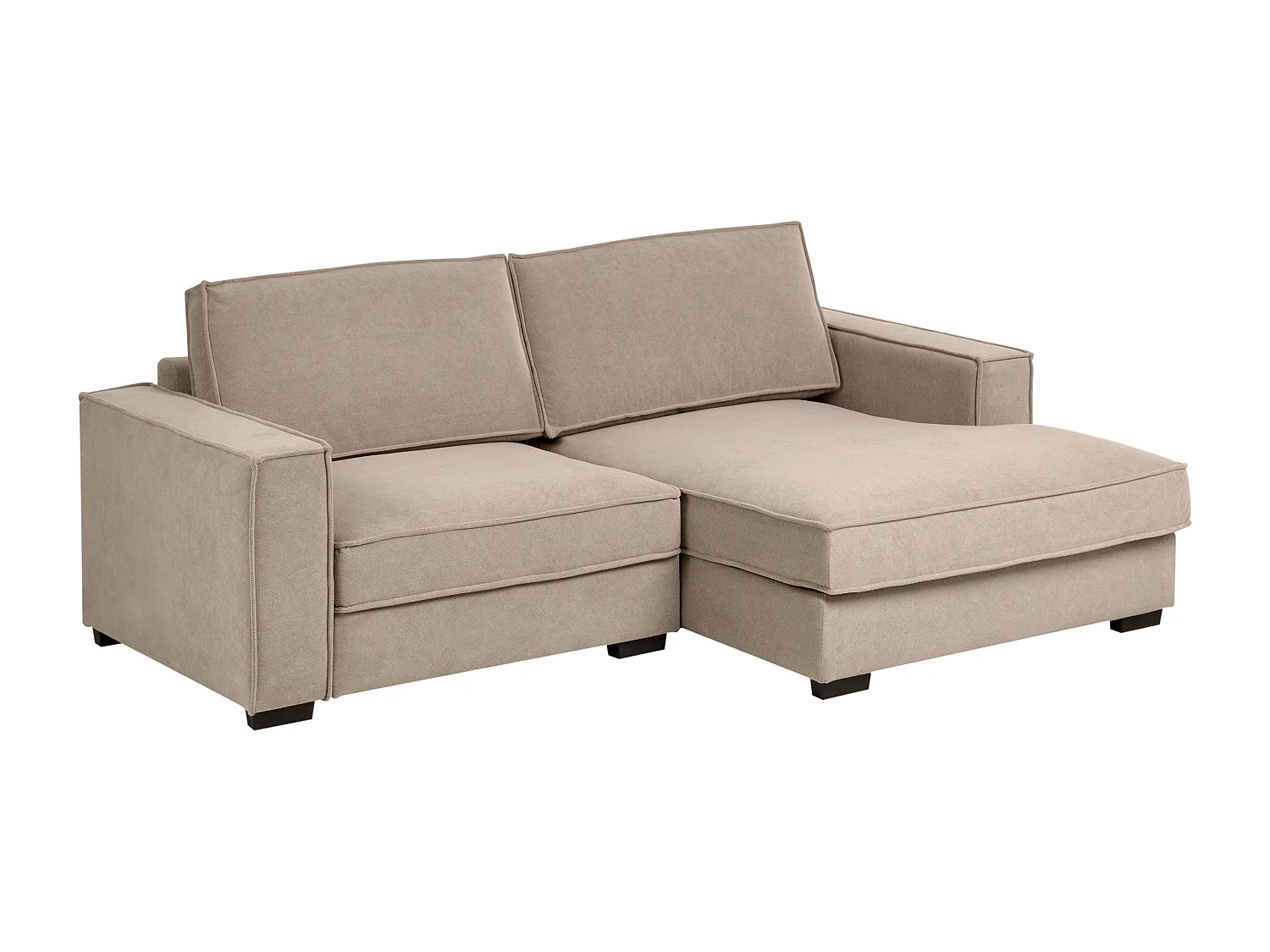 Canapé d'Angle à droite Moderne en Tissu Dossier Rembourré avec Coussins Taupe Kolding