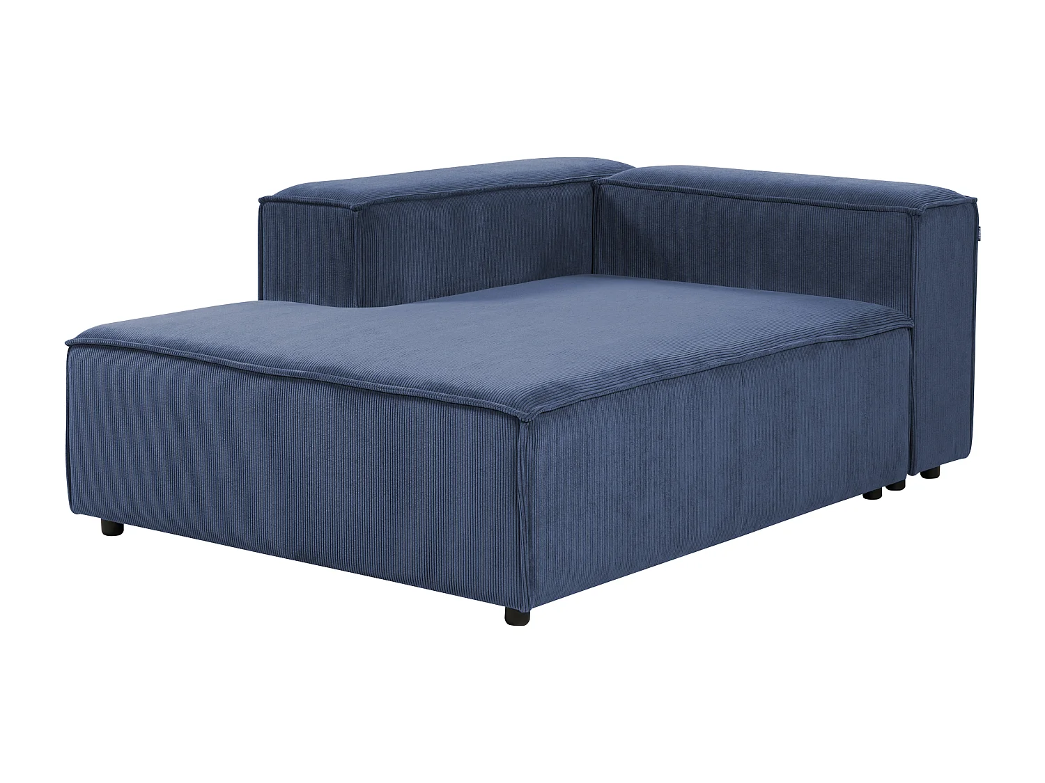 Canapé d'Angle à Droite en Velours Côtelé Modulaire 4 Places Pieds Noirs Bleu Foncé Ardal