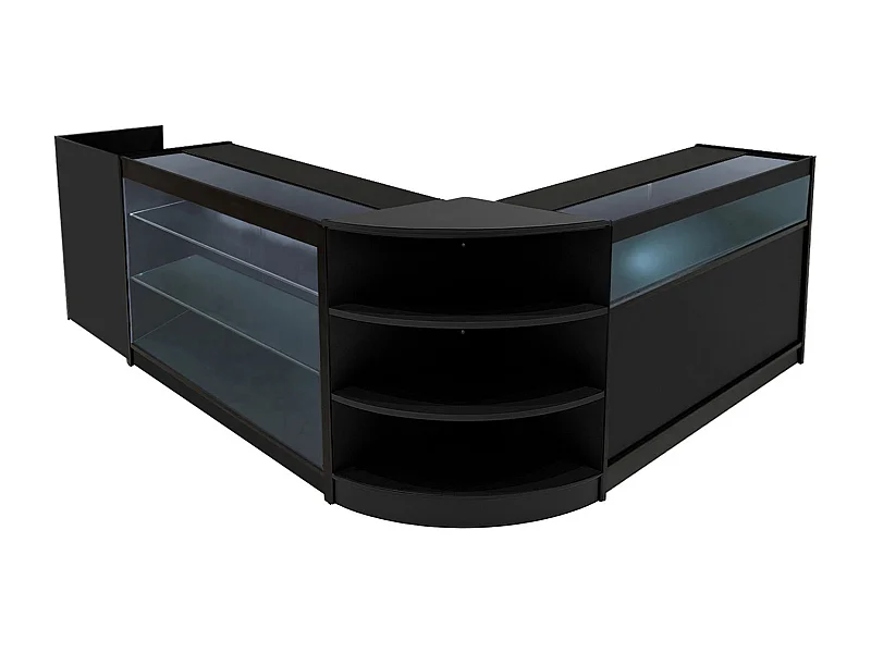 Set Mostradores Comerciales con Luz LED "HYPERION"  LM60 + B1200 + K1200 + TB60 – Negro