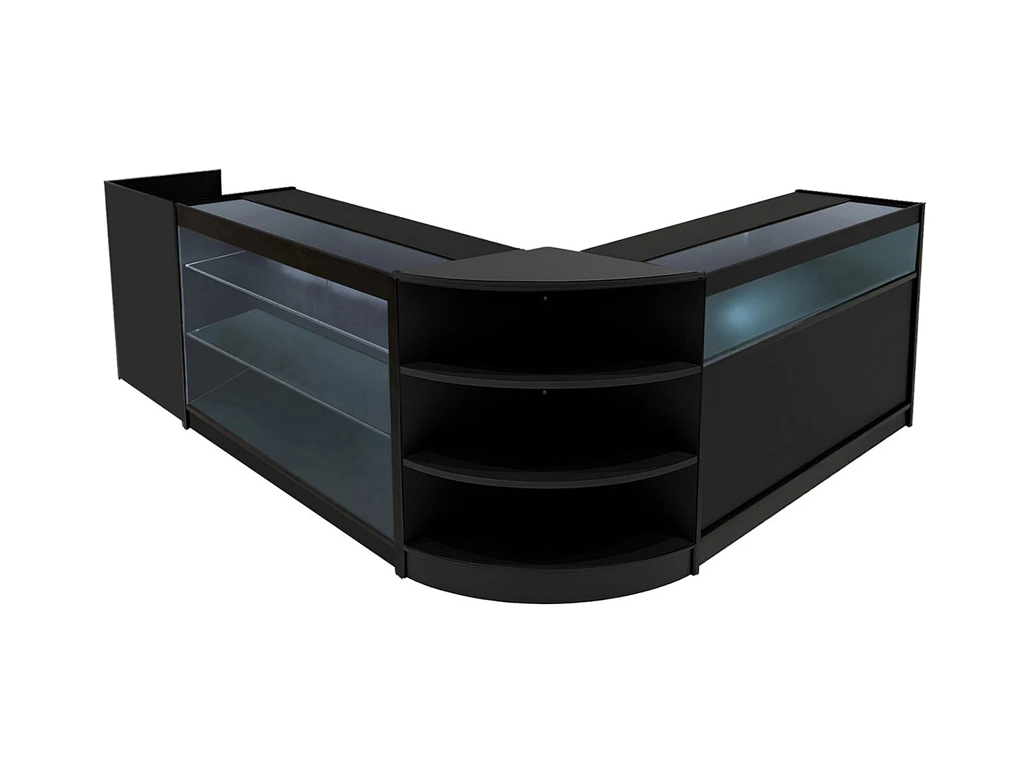 Set Mostradores Comerciales con Luz LED "HYPERION"  LM60 + B1200 + K1200 + TB60 – Negro