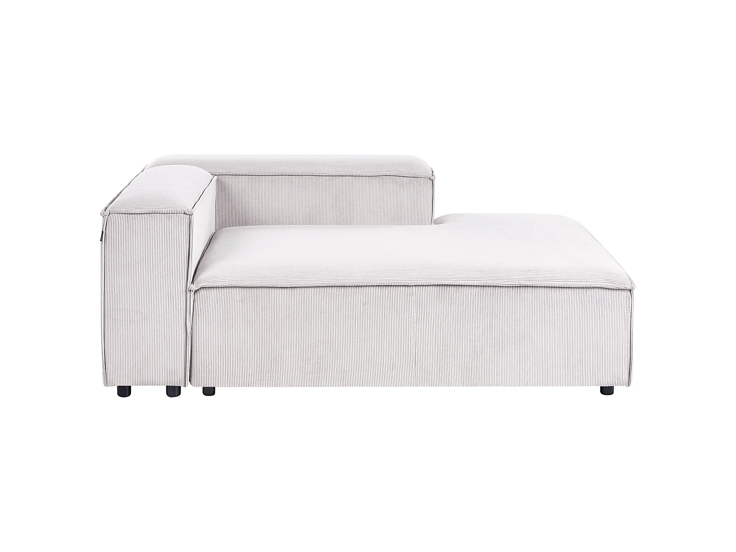 Canapé d'angle modulable 5 places ARDAL Velours côtelé Blanc cassé Côté droit