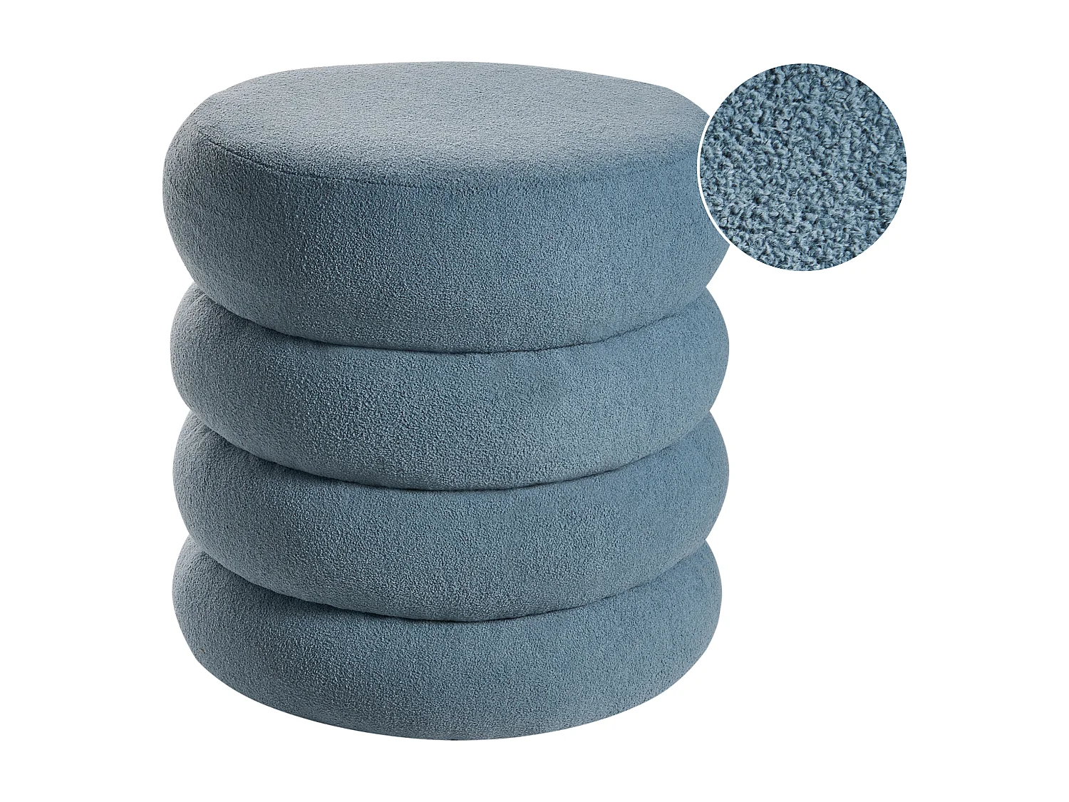 Pouf SUMPTER Bouclé Bleu