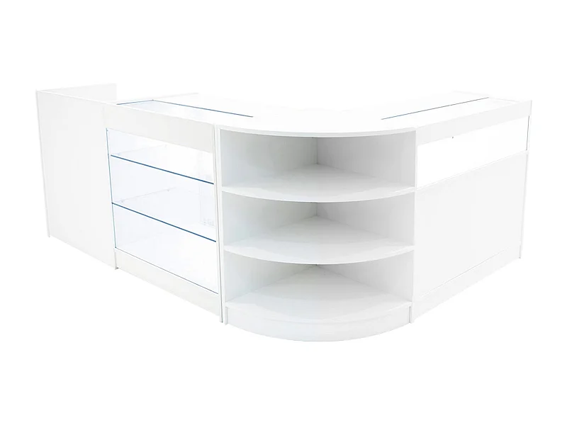 Set Mostradores Comerciales con Luz LED "HYPERION"  LM60 + B900 + K900 + TB60 – Blanco