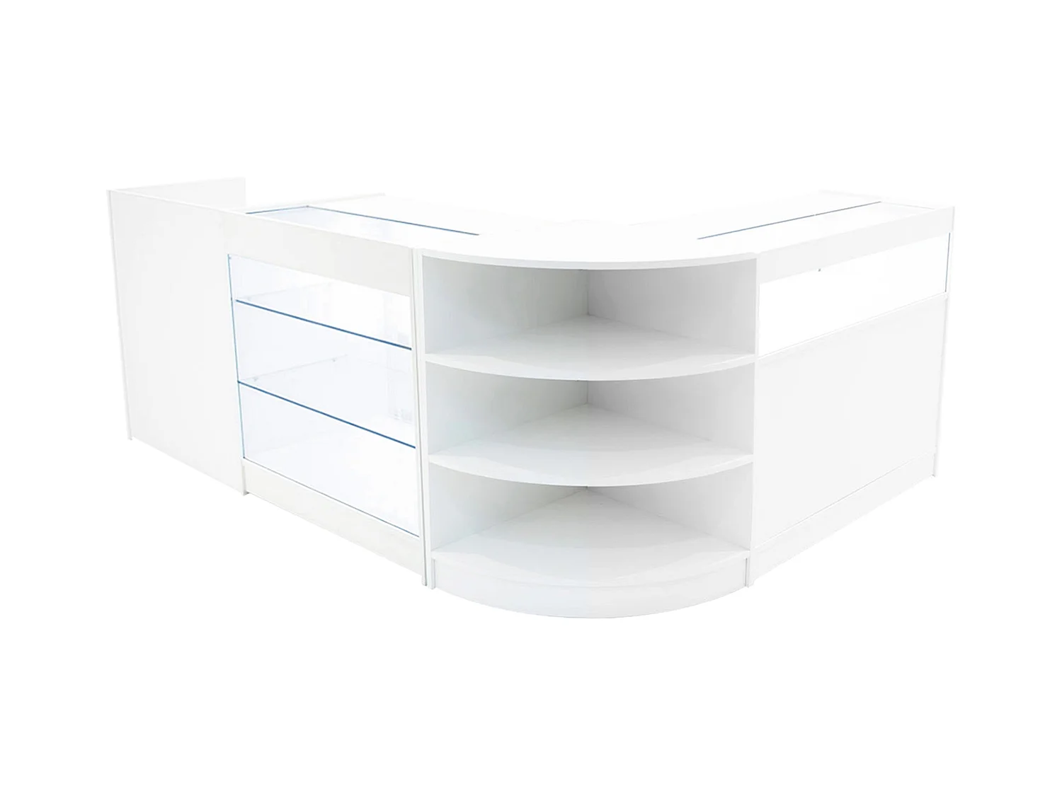 Set Mostradores Comerciales con Luz LED "HYPERION"  LM60 + B900 + K900 + TB60 – Blanco