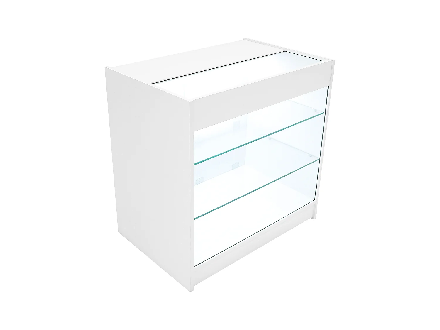 Set Mostradores Comerciales con Luz LED "HYPERION"  LM60 + B900 + K900 + TB60 – Blanco